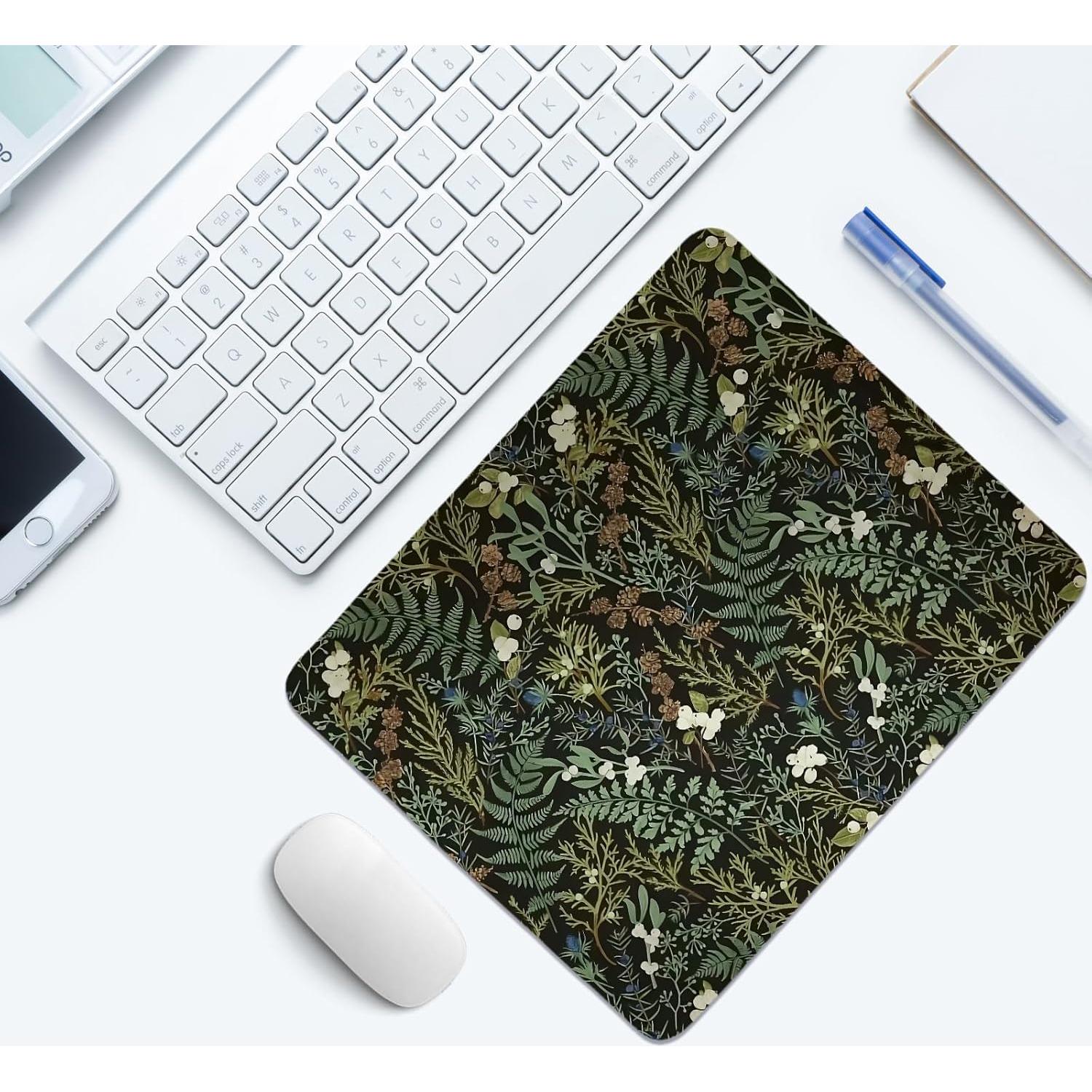 Alfombrilla de Ratón Floral Verde Oscuro PaJiaNi 30x25 cm
