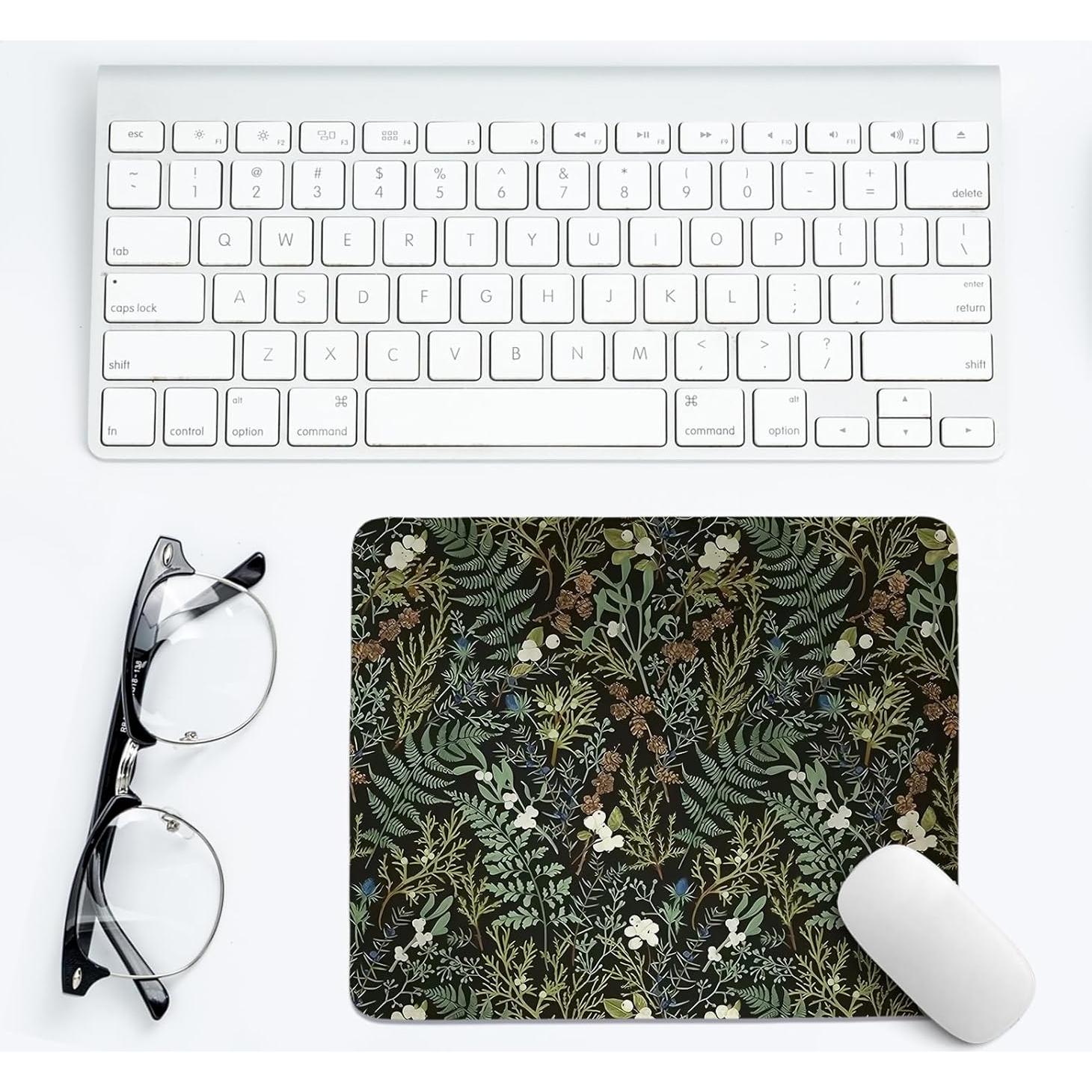 Alfombrilla de Ratón Floral Verde Oscuro PaJiaNi 30x25 cm