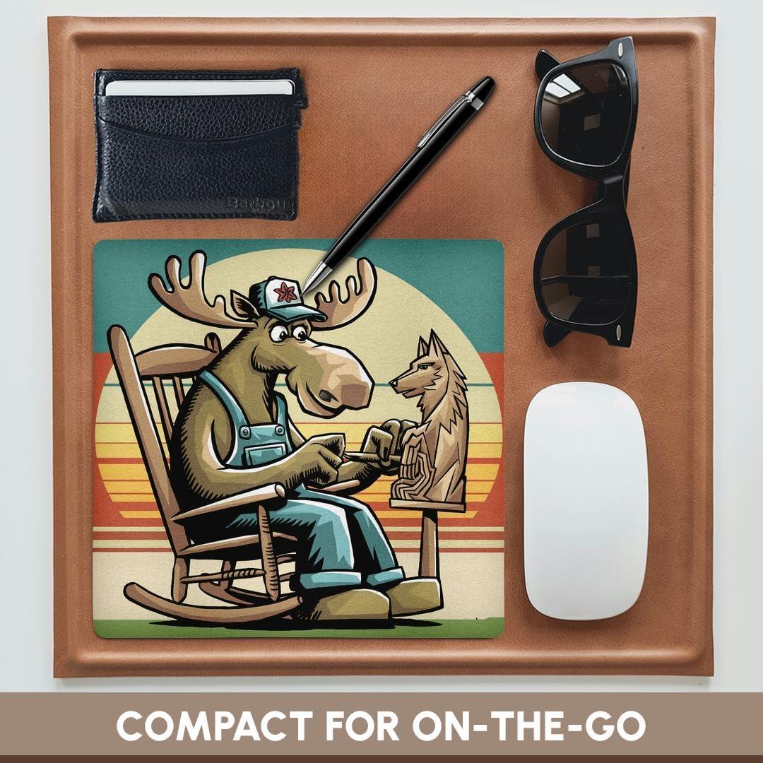 Alfombrilla de Ratón 3dRose Alce en Cabaña Vintage 20.32x20.32 cm