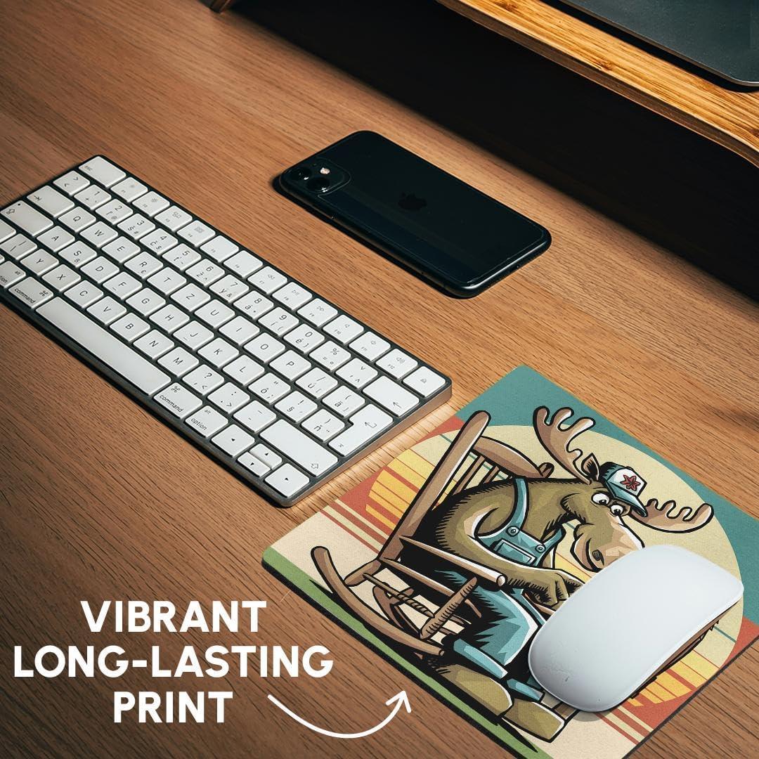 Alfombrilla de Ratón 3dRose Alce en Cabaña Vintage 20.32x20.32 cm