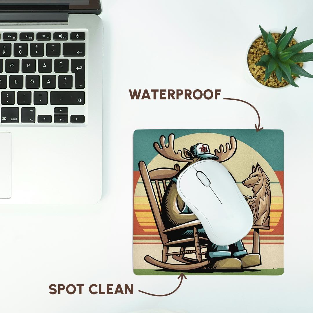 Alfombrilla de Ratón 3dRose Alce en Cabaña Vintage 20.32x20.32 cm