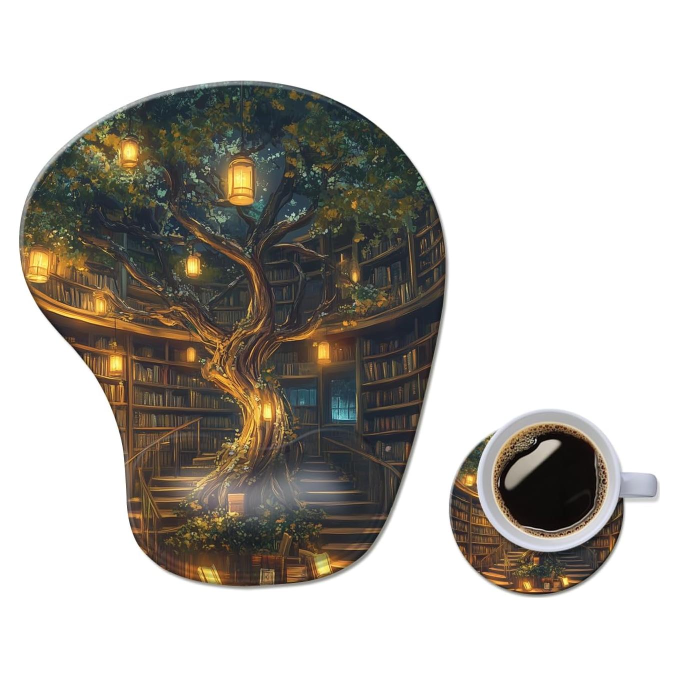 Alfombrilla de Ratón Ergonómica AFUZLE con Reposamuñecas Gel Bosque Bonito