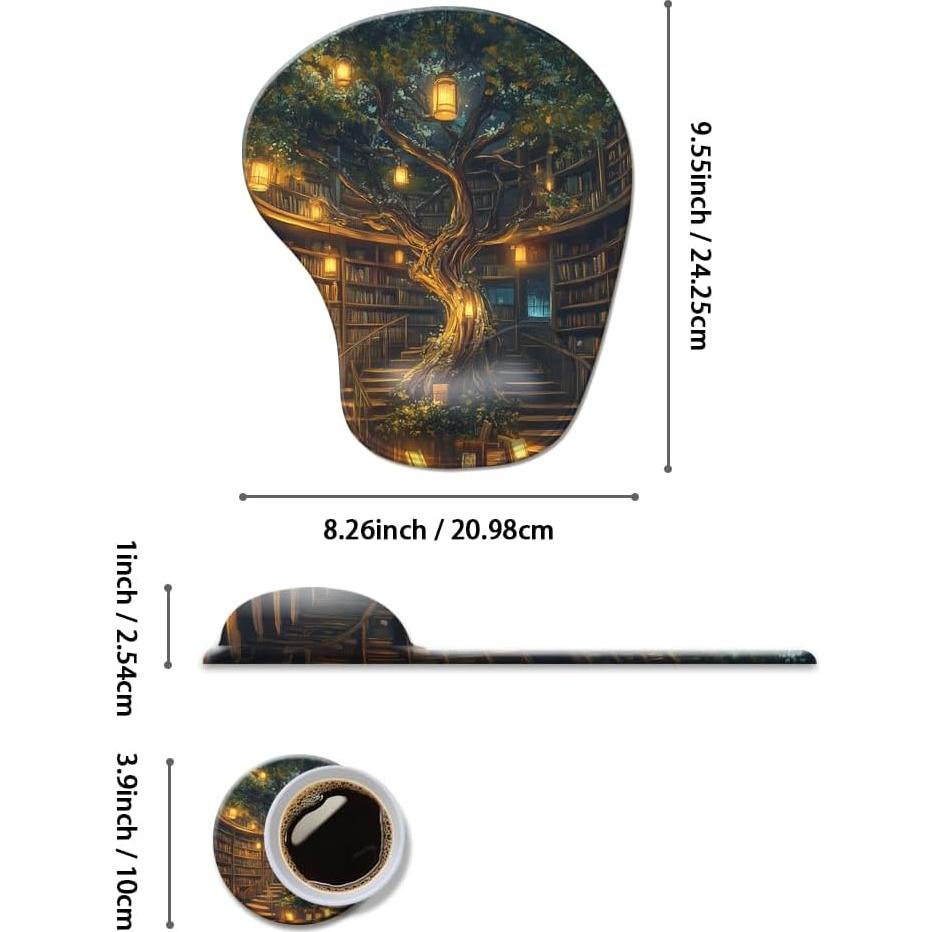 Alfombrilla de Ratón Ergonómica AFUZLE con Reposamuñecas Gel Bosque Bonito