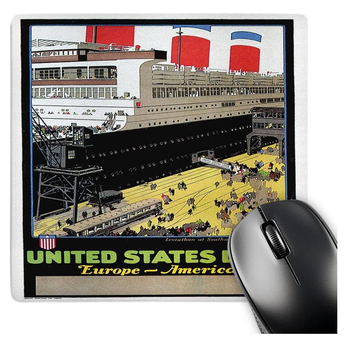 Alfombrilla de Ratón 3D Rose Póster Vintage 20.32x20.32 cm