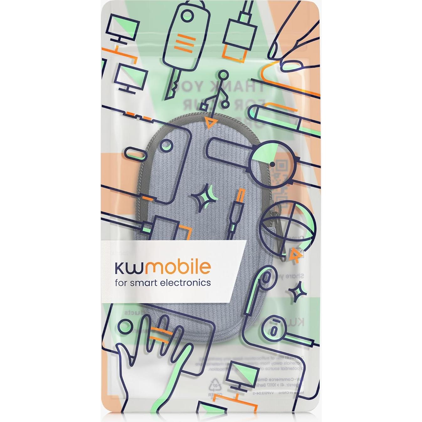 Funda Protectora kwmobile para Ratón Apple Magic Mouse 1/2 - Neopreno Azul Vintage