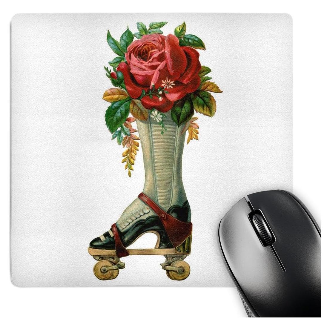 Alfombrilla de Ratón 3dRose Steampunk Rosa Roja 20.32cm