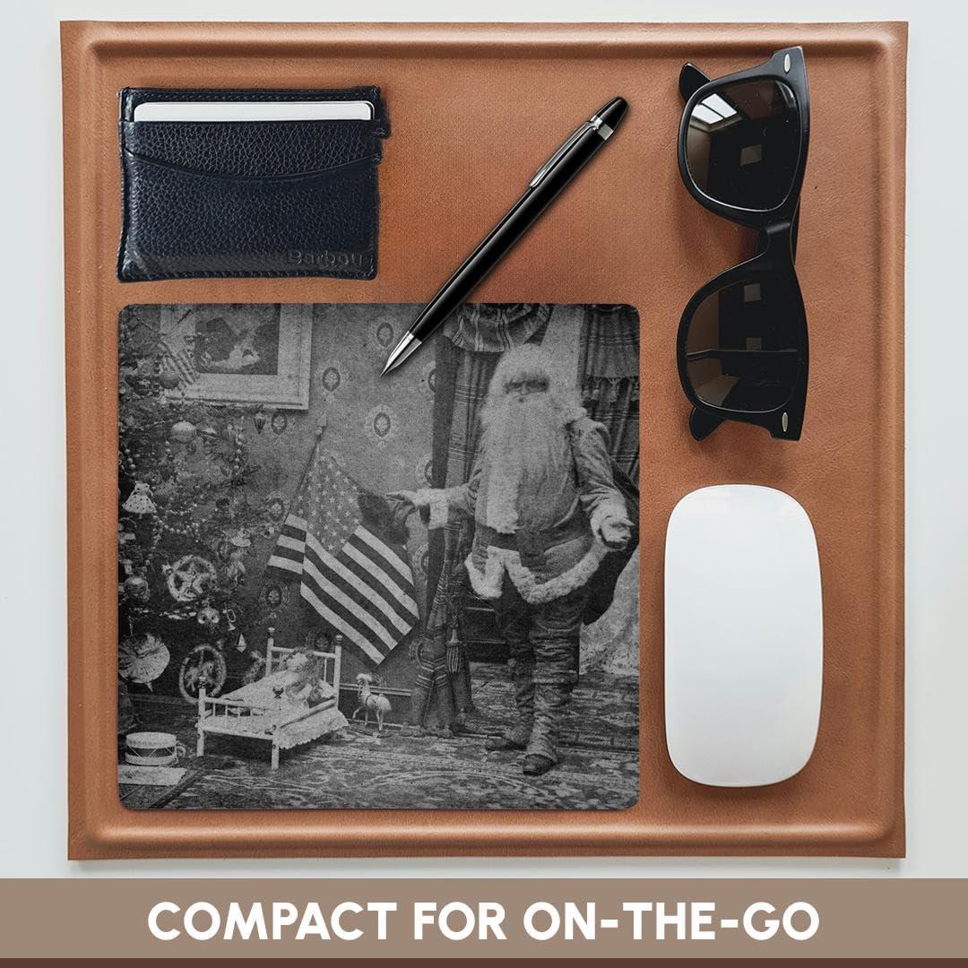 Alfombrilla de Mouse 3dRose Santa Patriótico Vintage 20.32 cm