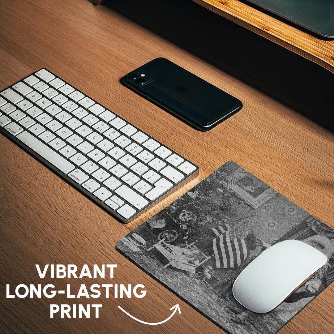 Alfombrilla de Mouse 3dRose Santa Patriótico Vintage 20.32 cm