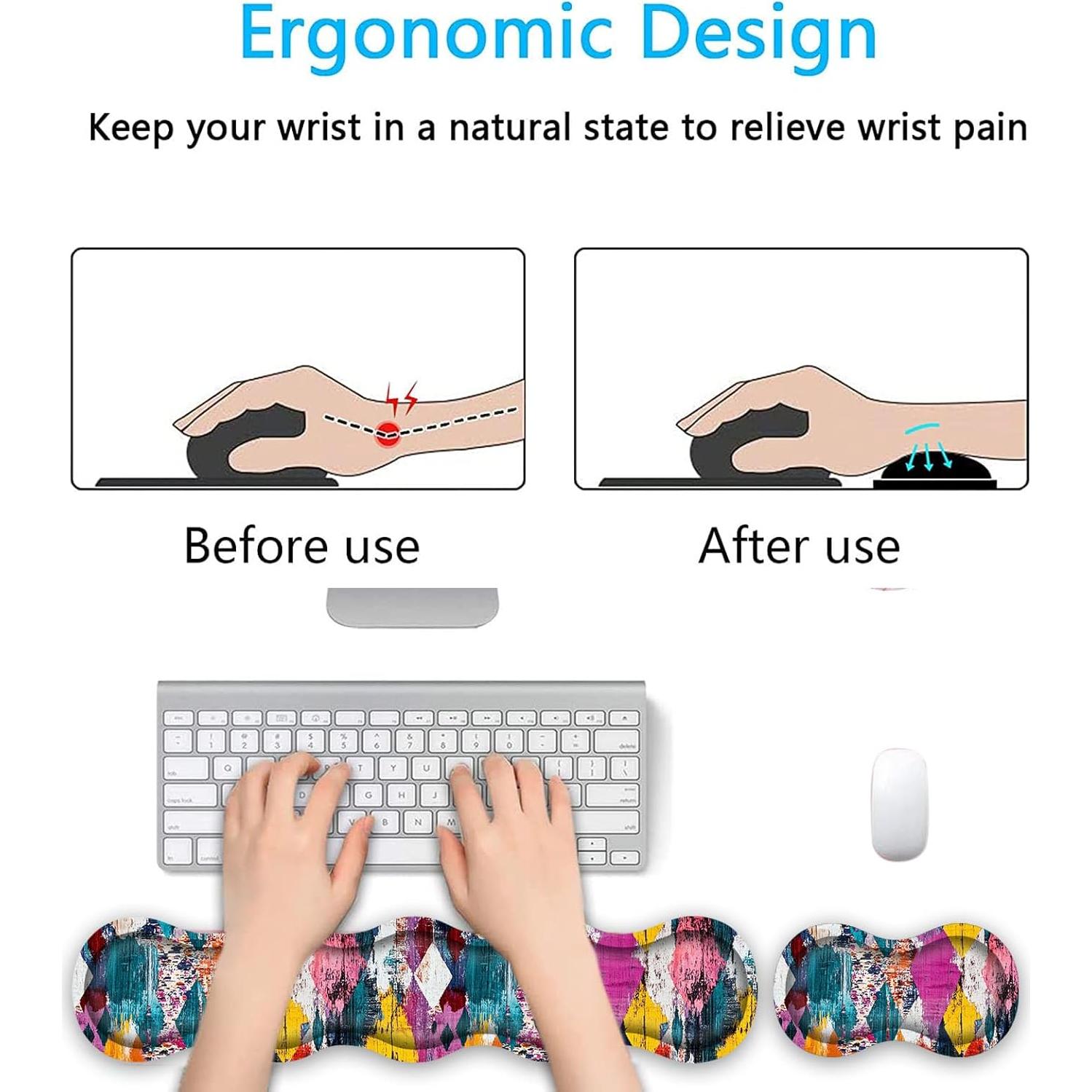 Juego de Reposamuñecas ZXYBNMLE 4-en-1 Ergonomico