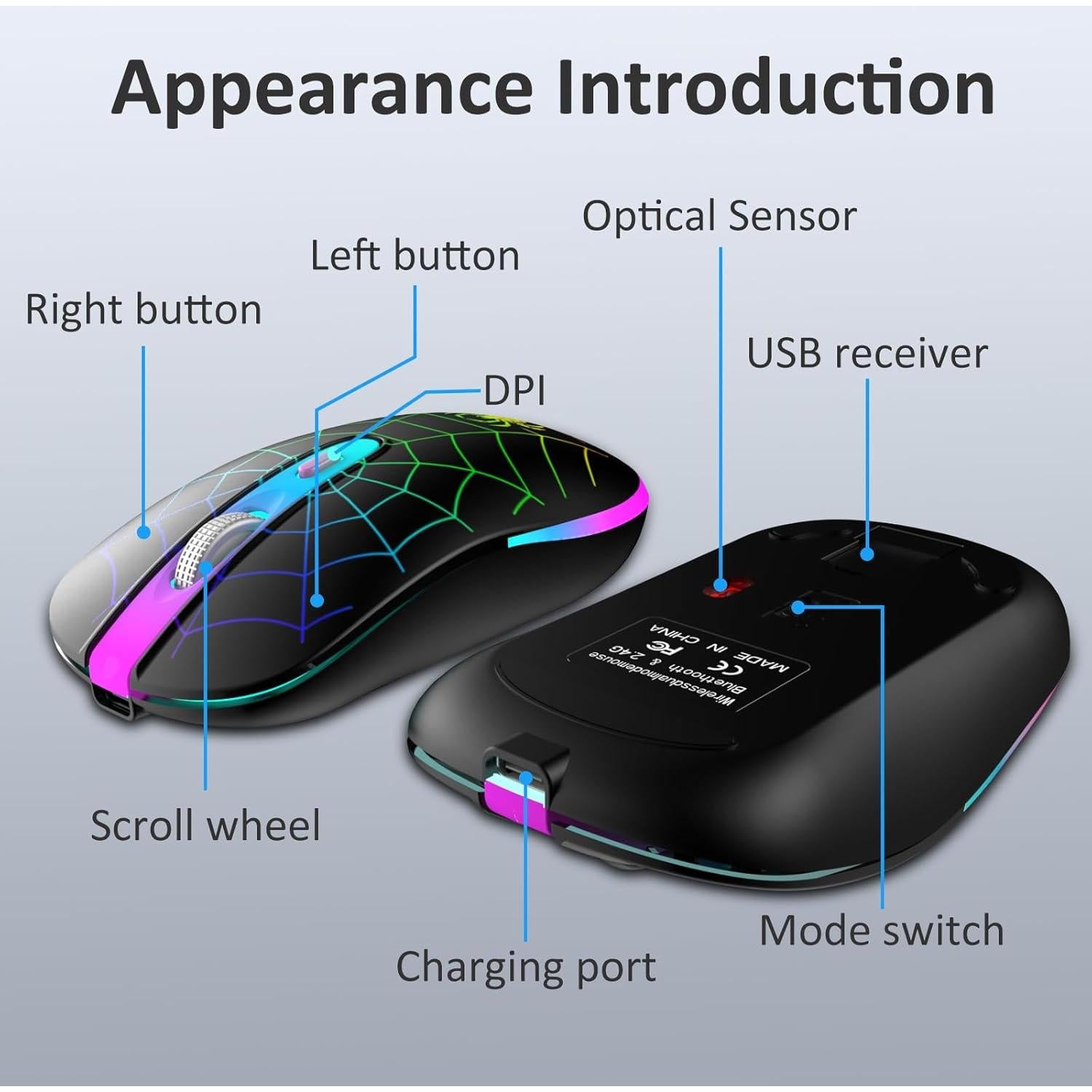 Ratón Inalámbrico TaIYanG Silencioso 2.4G USB Tipo C 3 DPI