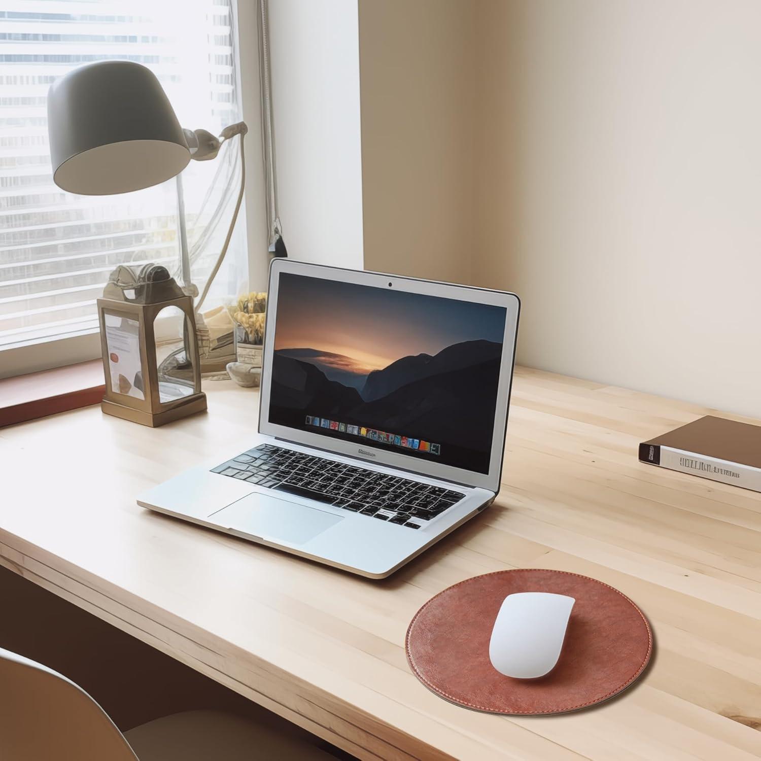 Alfombrilla de Ratón RENMTURE Redonda de Microfibra 21.8 cm