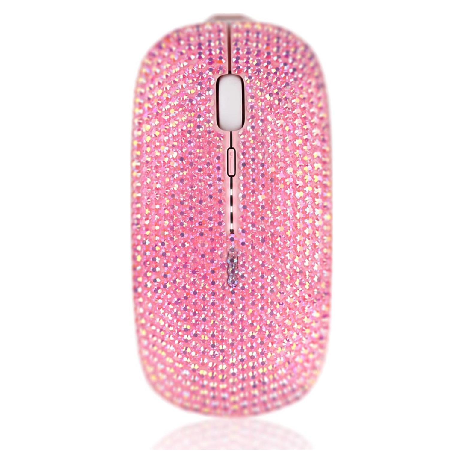 Ratón Inalámbrico Rosa Blingbybri con Cristales Brillantes
