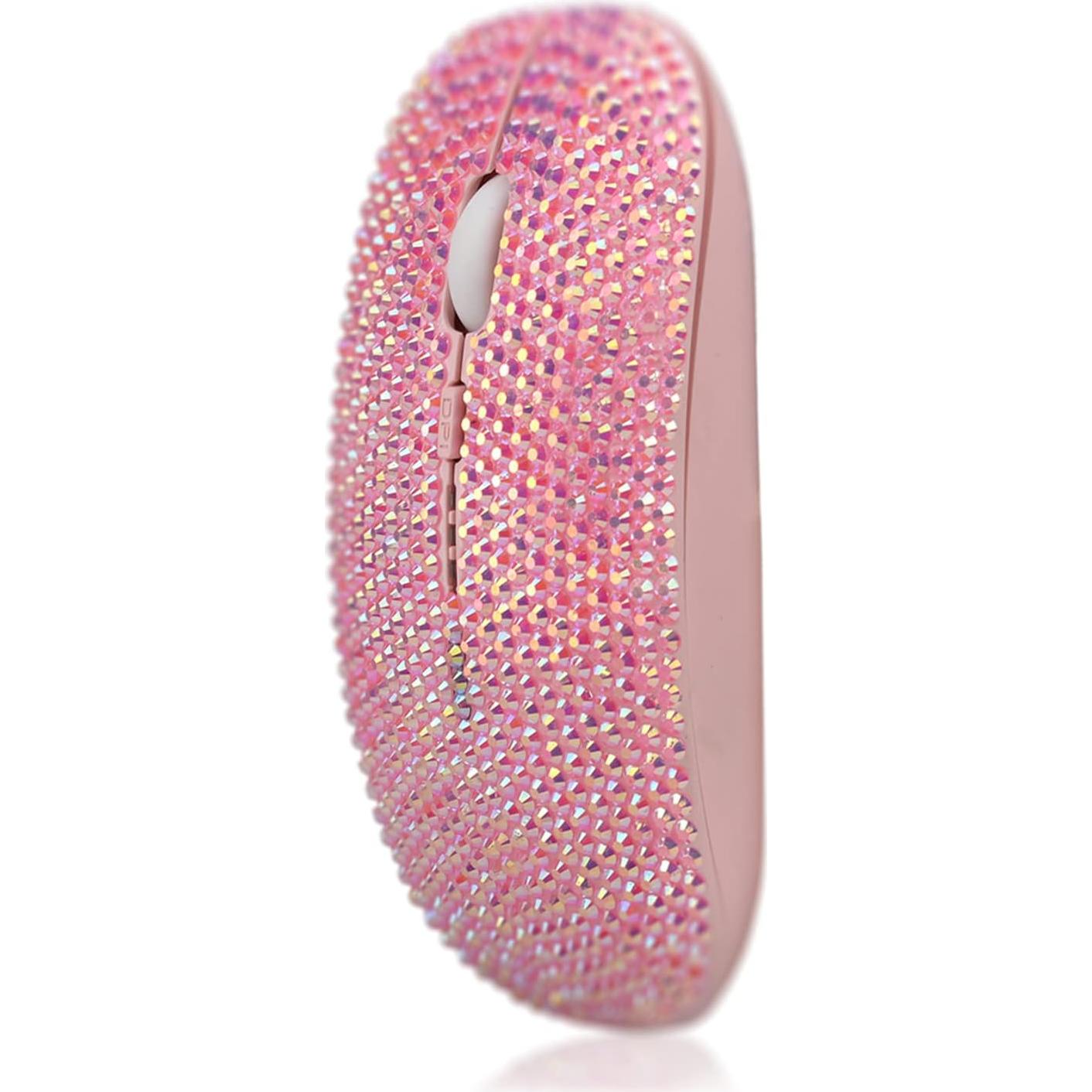 Ratón Inalámbrico Rosa Blingbybri con Cristales Brillantes