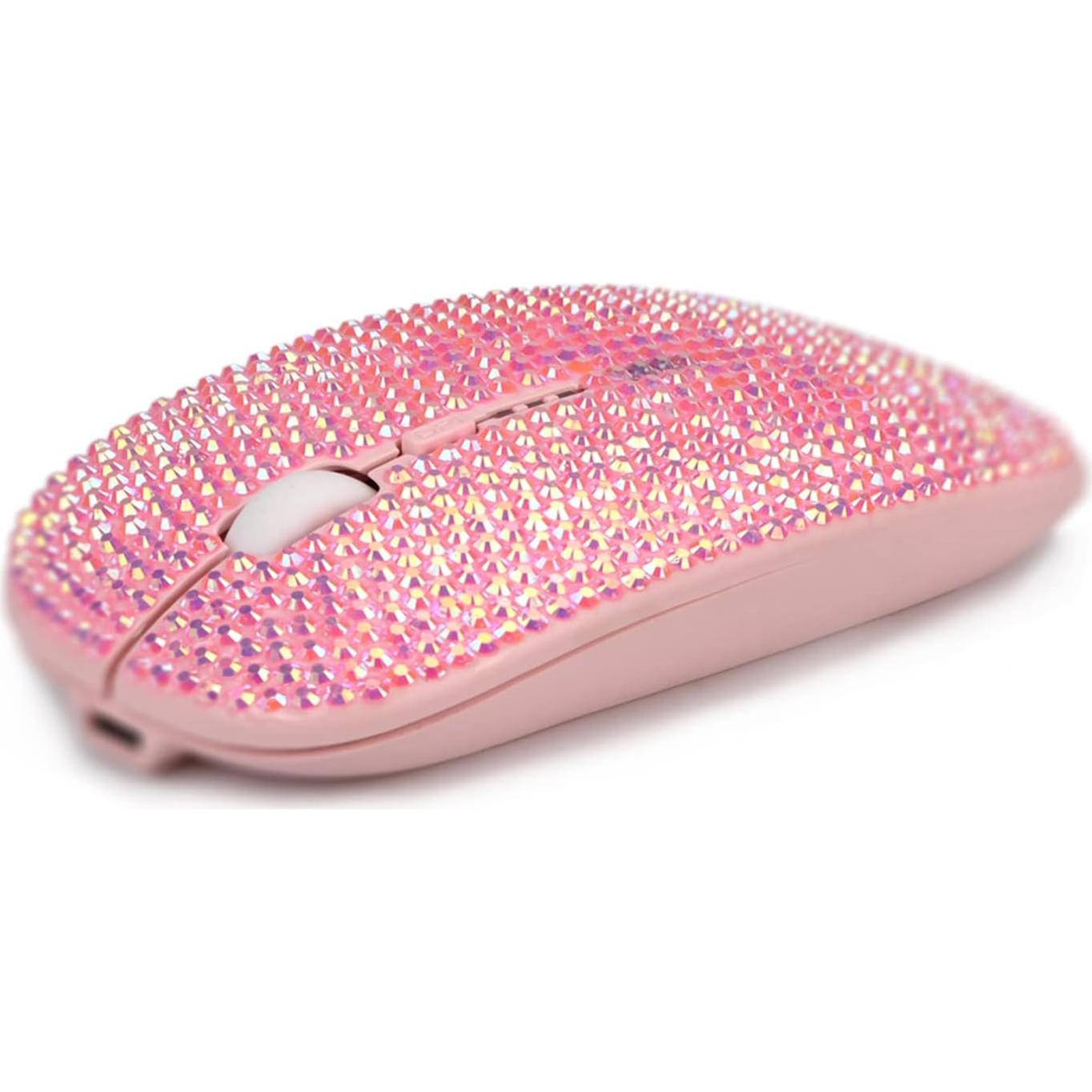 Ratón Inalámbrico Rosa Blingbybri con Cristales Brillantes
