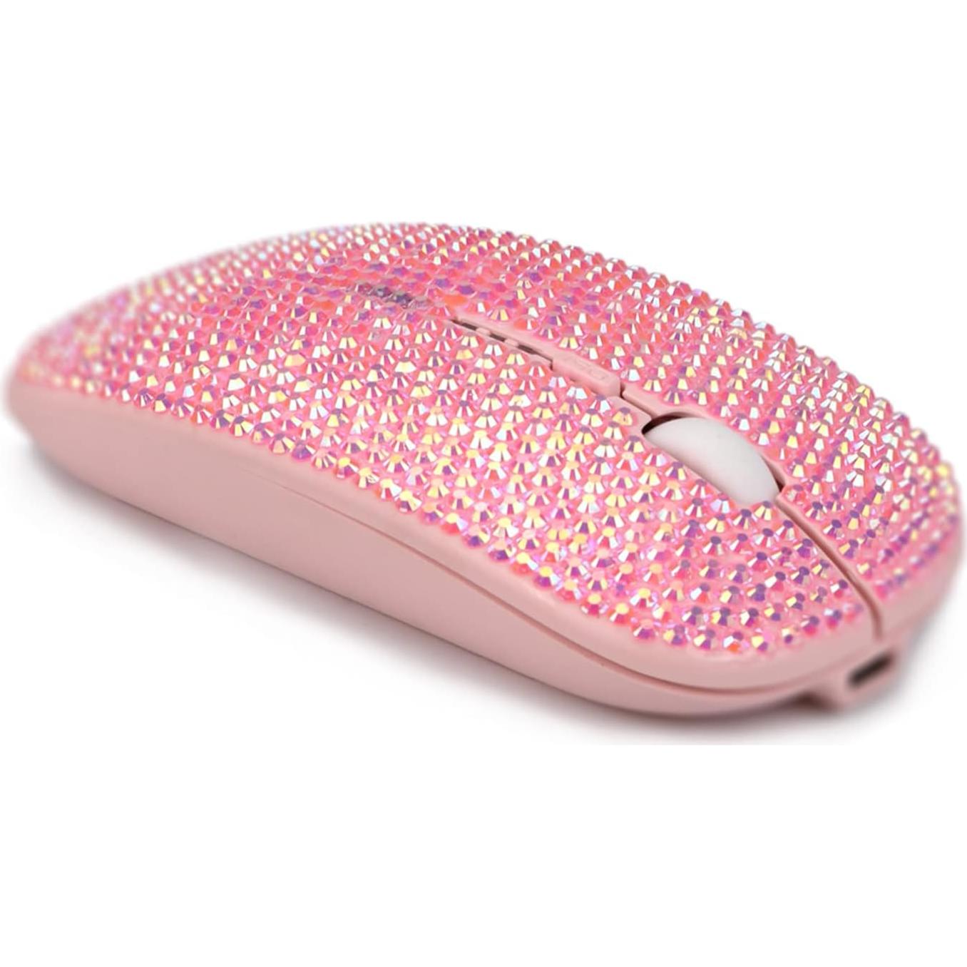 Ratón Inalámbrico Rosa Blingbybri con Cristales Brillantes