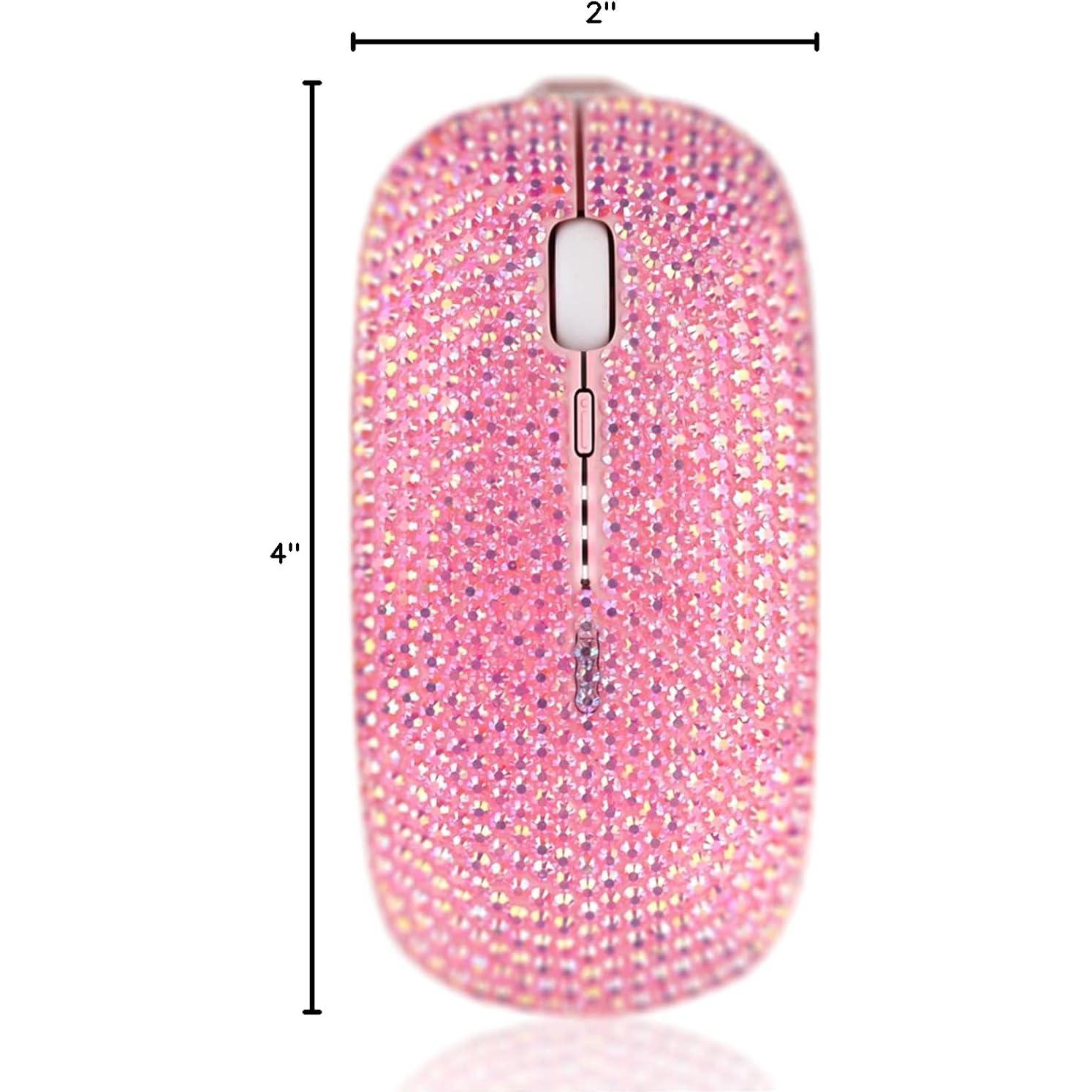 Ratón Inalámbrico Rosa Blingbybri con Cristales Brillantes