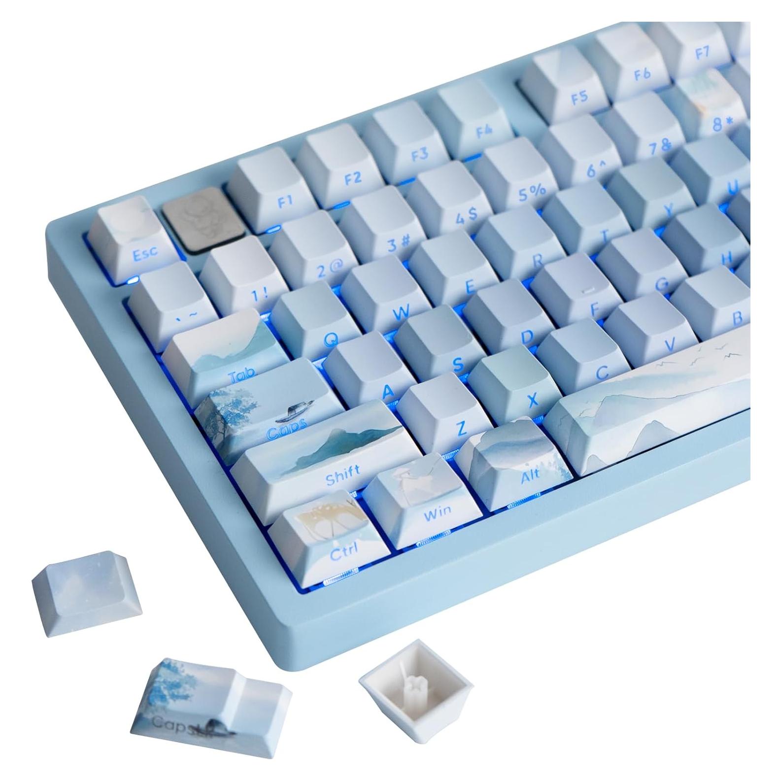 Teclas PBT para Teclados Mecánicos Cherry MX - Paisaje Azul