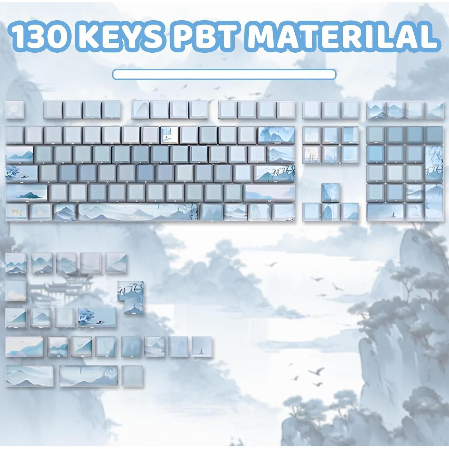 Teclas PBT para Teclados Mecánicos Cherry MX - Paisaje Azul