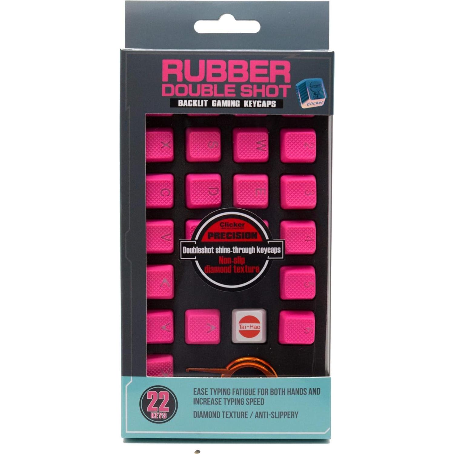 Juego de Teclas Retroiluminadas TAI-HAO 22 Teclas Goma Rosa Neón