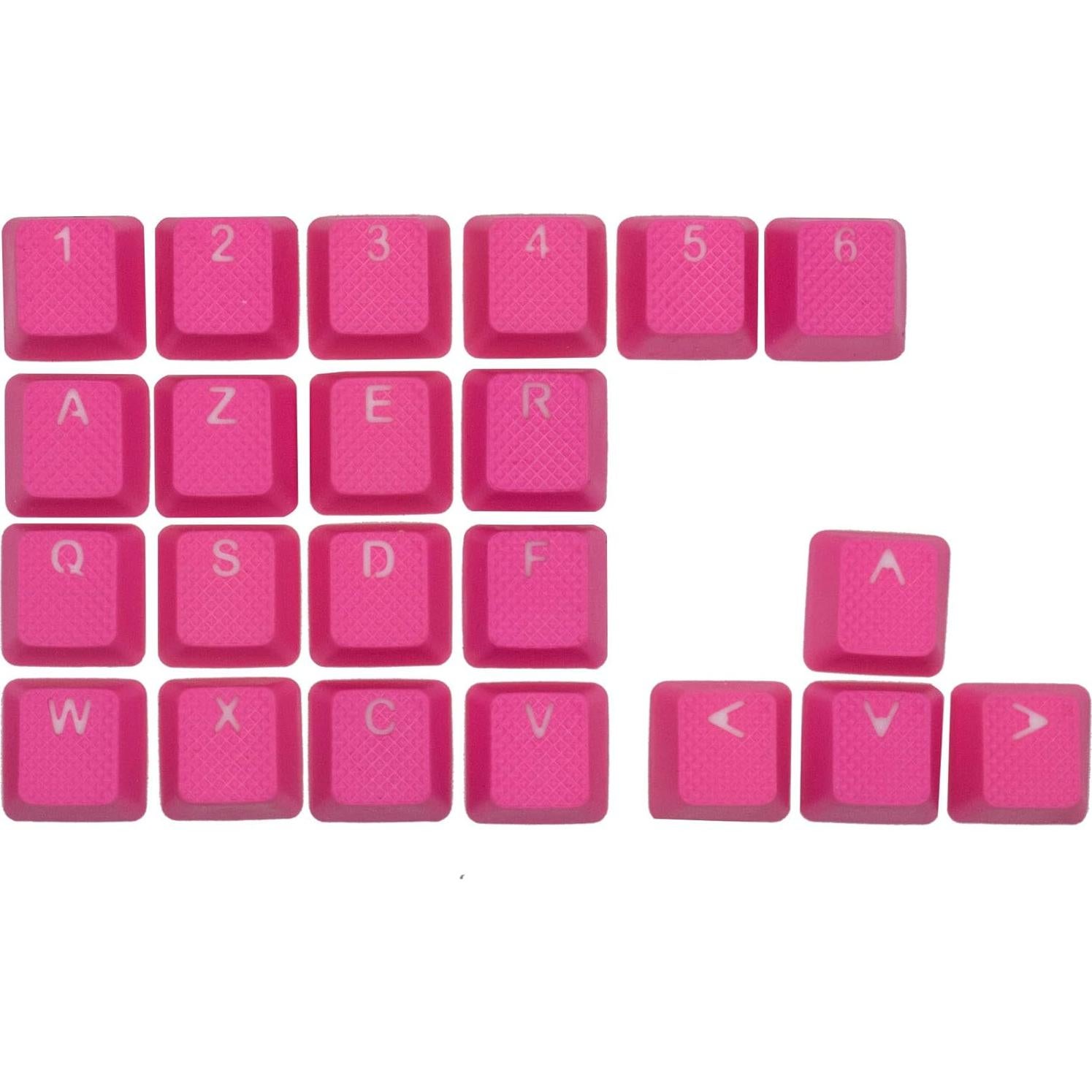 Juego de Teclas Retroiluminadas TAI-HAO 22 Teclas Goma Rosa Neón