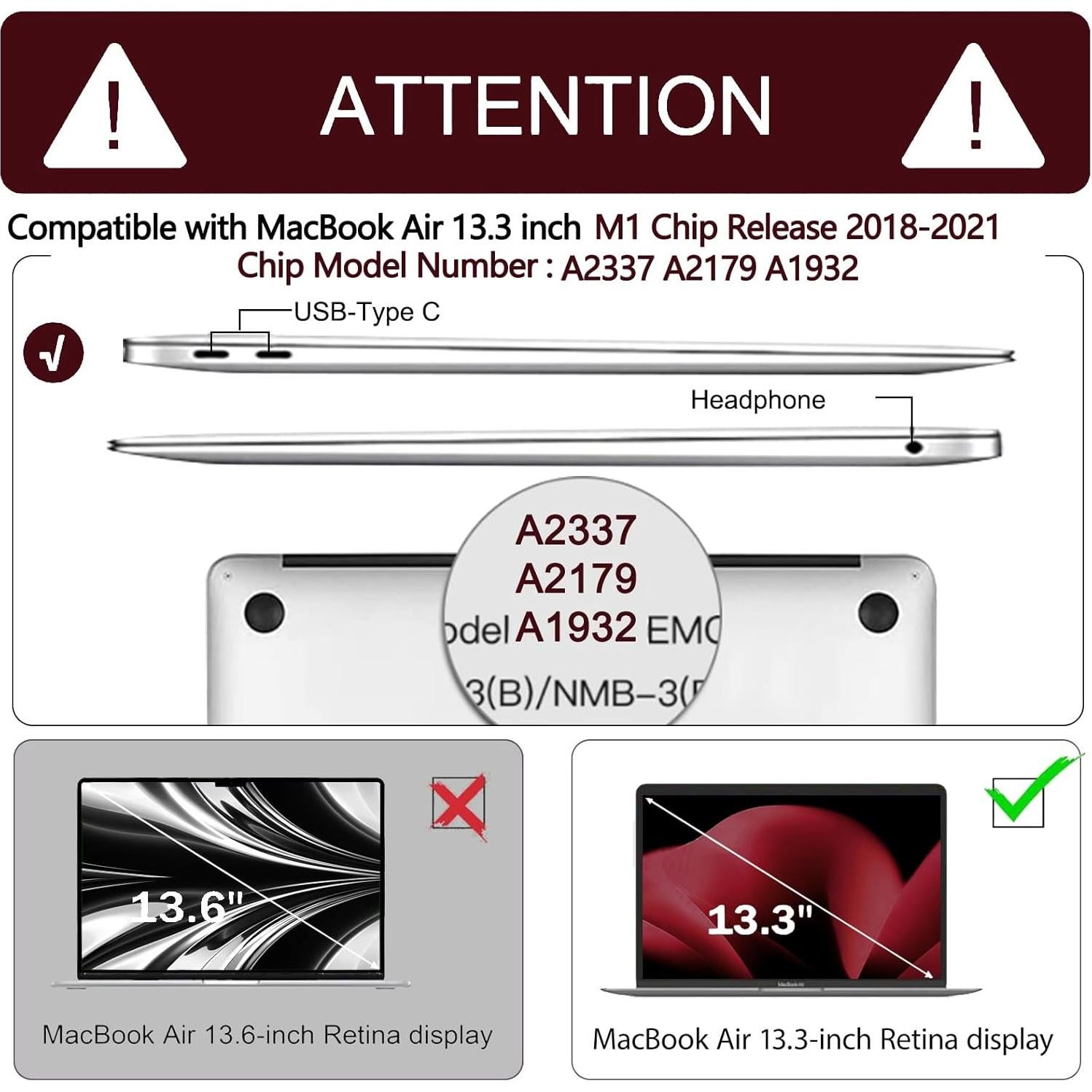 Carcasa Dura Anban Rosa Brillante para MacBook Air 13" 2018-2022