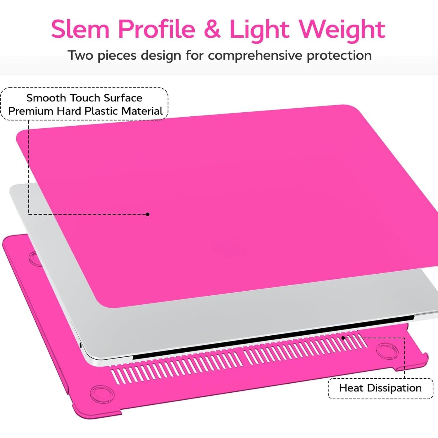 Carcasa Dura Anban Rosa Brillante para MacBook Air 13" 2018-2022