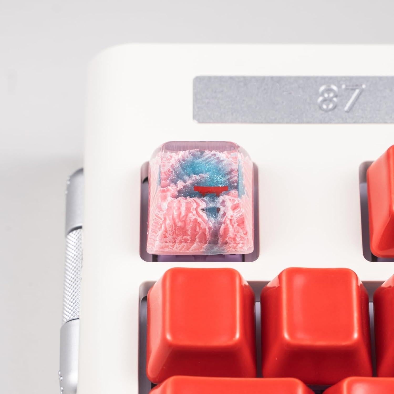 Tecla Artesanal Sakura Torii 1U Resina para Teclados Mecánicos
