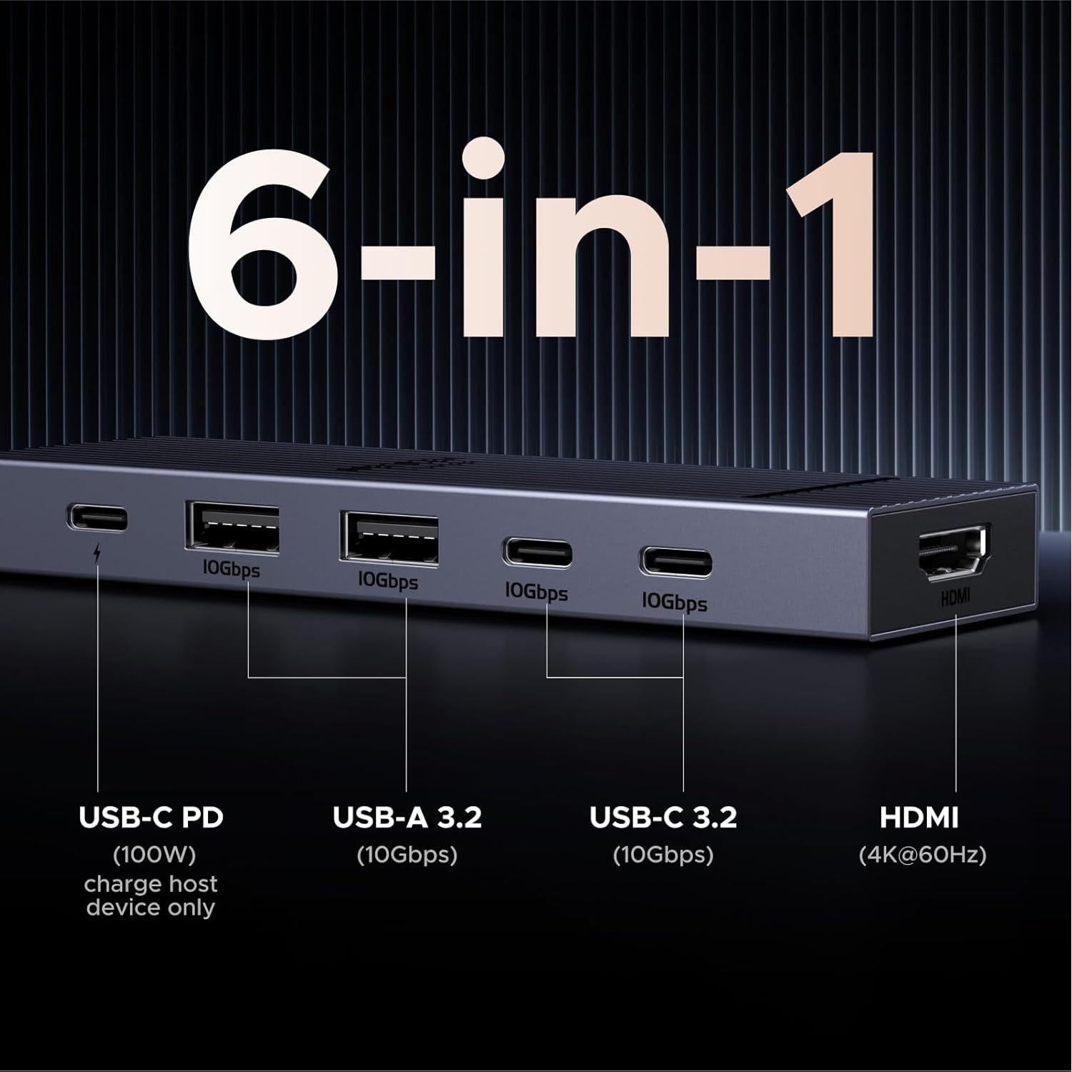 Hub USB-C 6 en 1 UGREEN con Ratón Ergonómico Inalámbrico