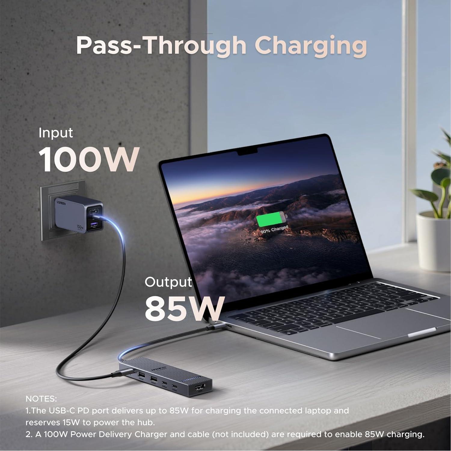 Hub USB-C 6 en 1 UGREEN con Ratón Ergonómico Inalámbrico