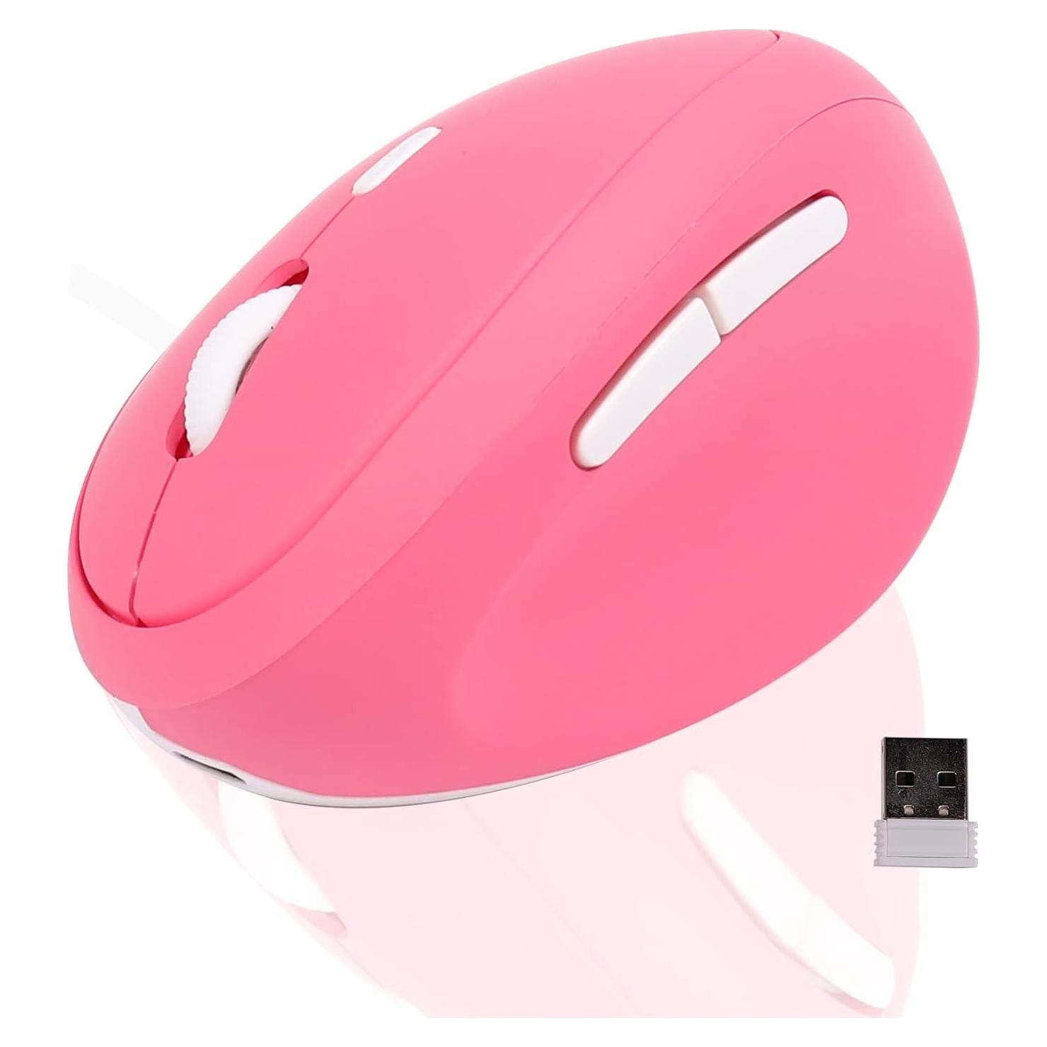 Mouse Inalámbrico Ergonómico Super Space Rosa 1600 DPI