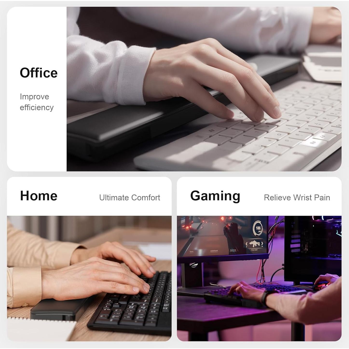 Reposamuñecas Ergonómico Aijeff AI-WKR-Negro con Kit de Limpieza