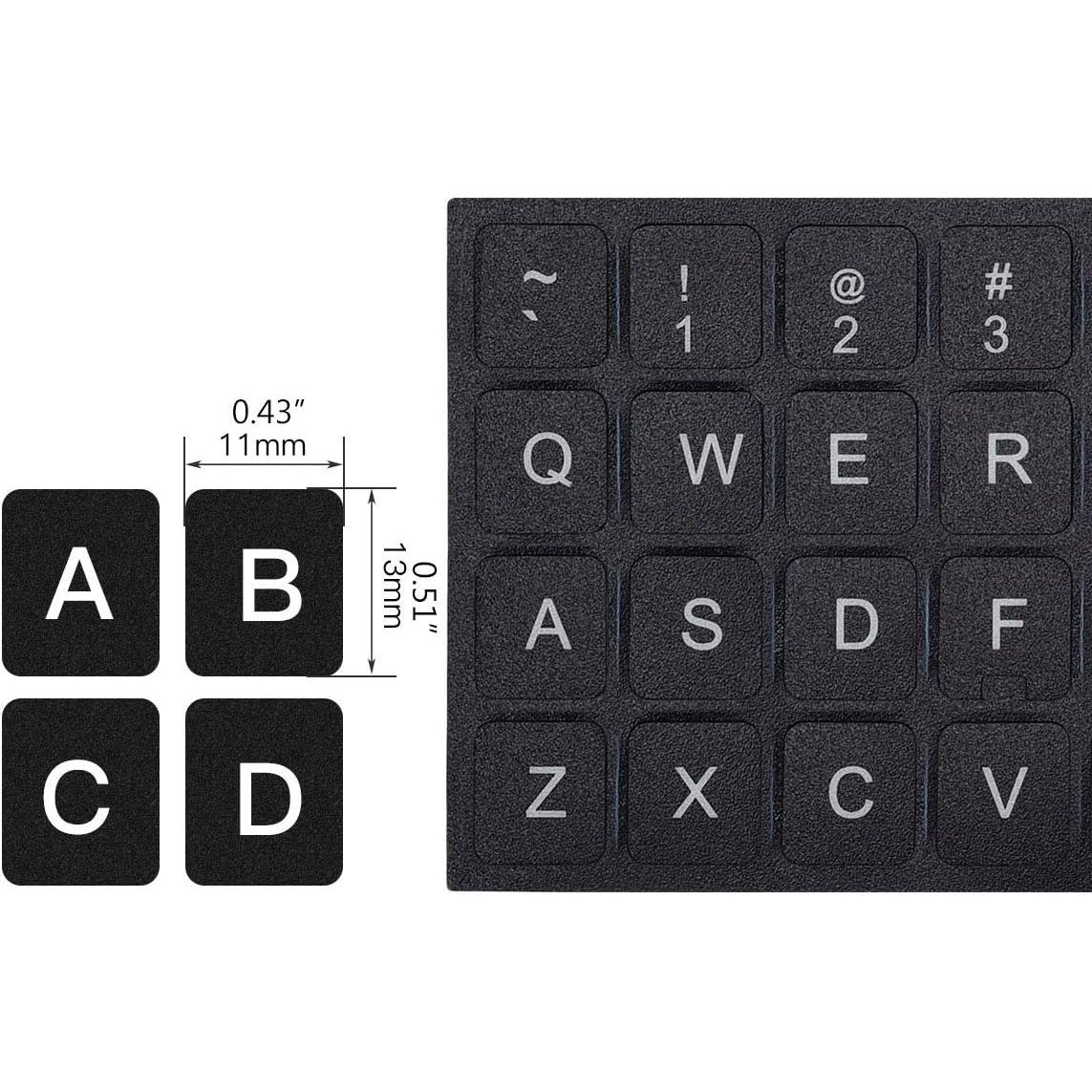 Etiquetas de Letras para Teclado CASEDAO Negro/Blanco 3 Piezas