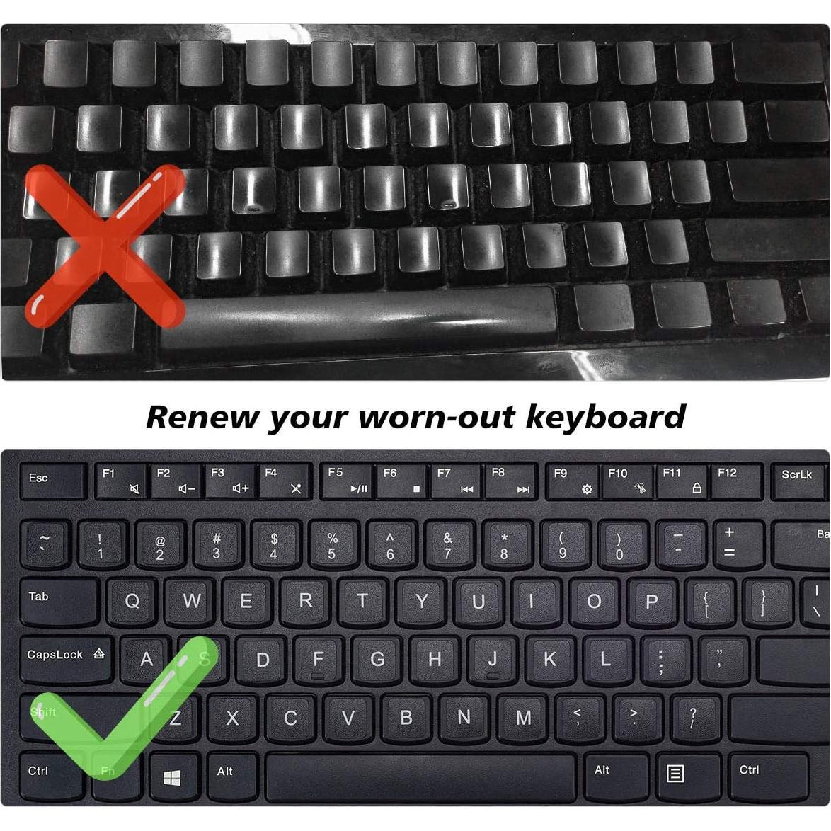 Etiquetas de Letras para Teclado CASEDAO Negro/Blanco 3 Piezas