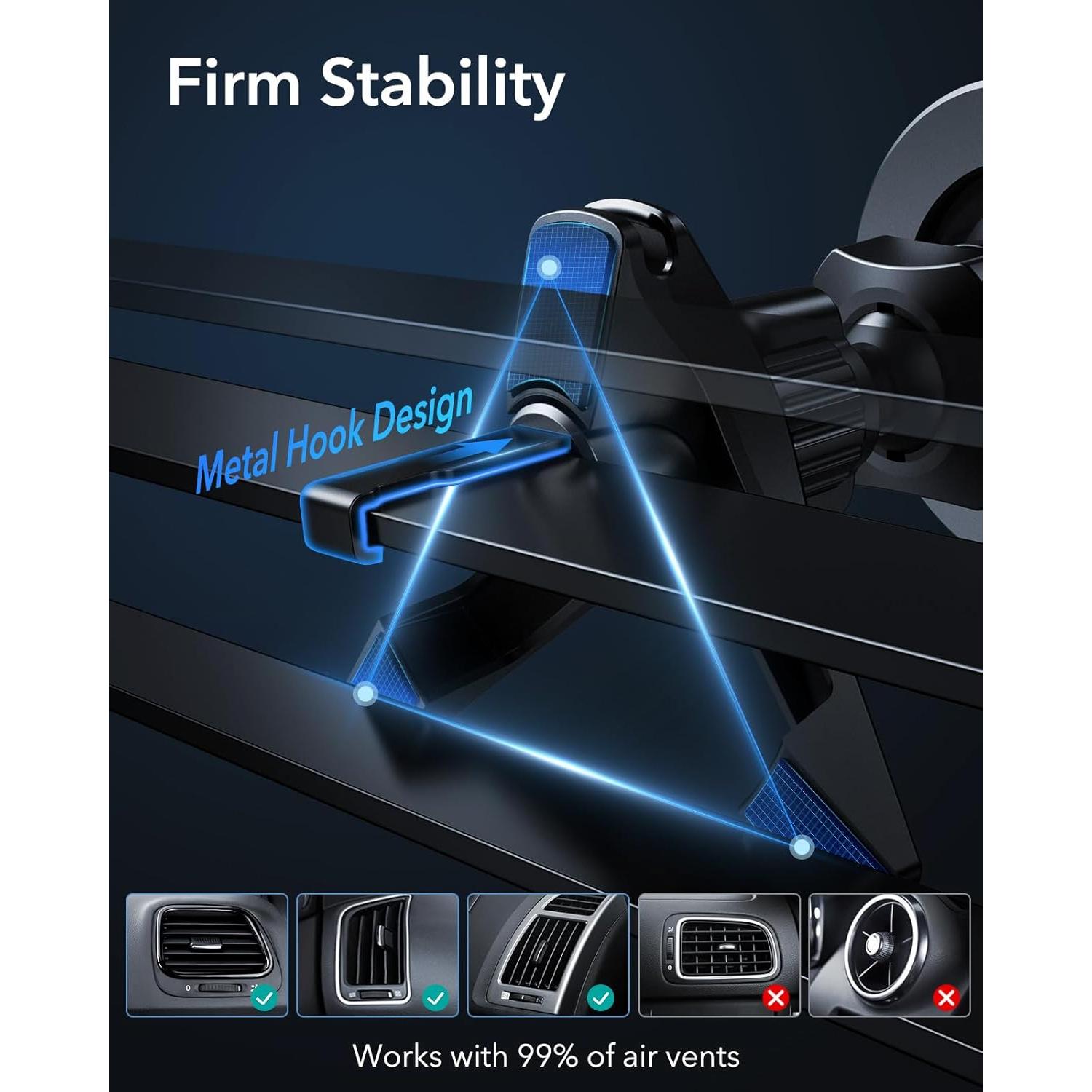 Soporte para coche ESR MagSafe negro para smartphones