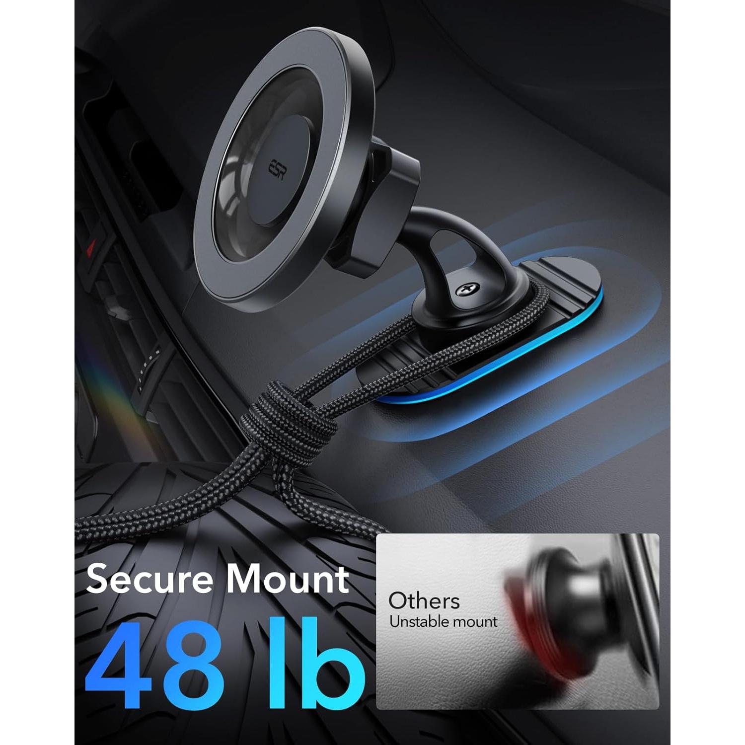 Soporte para coche ESR MagSafe negro para smartphones