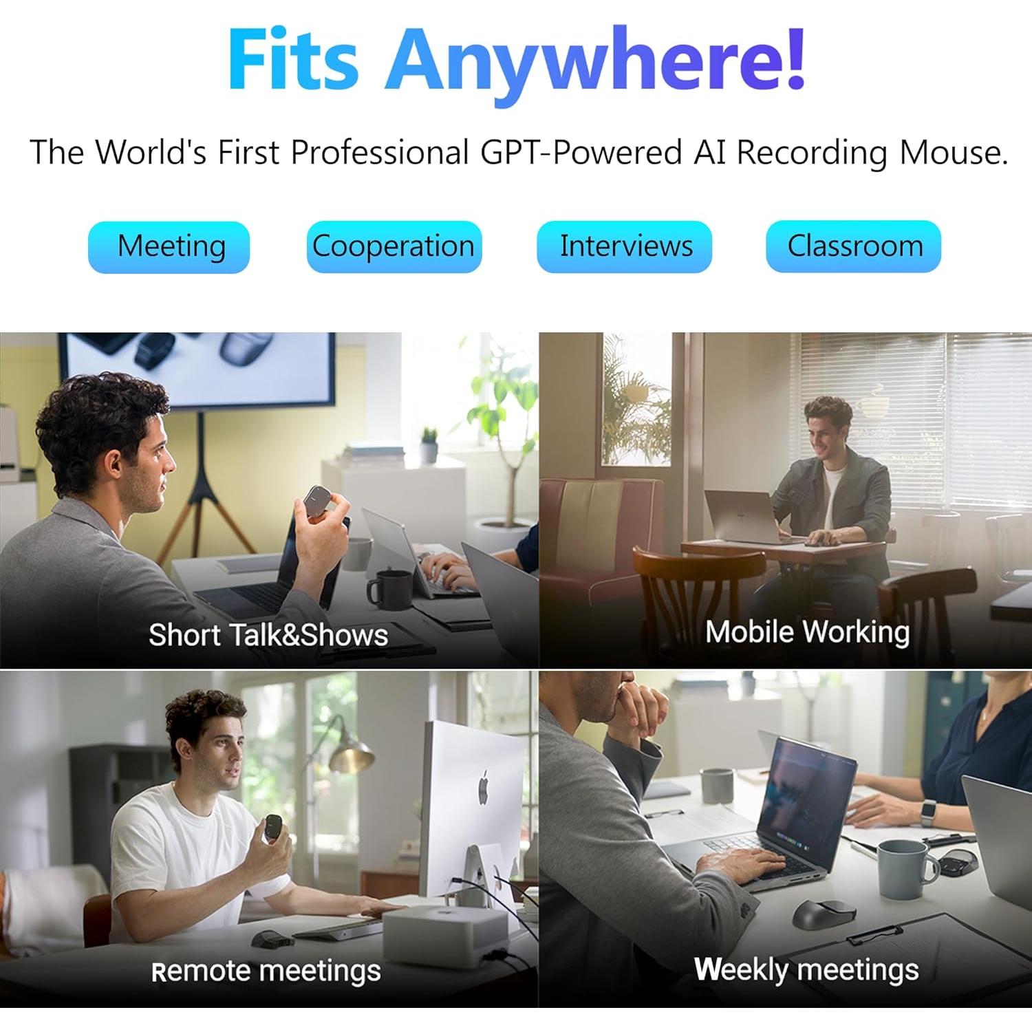 Ratón Inalámbrico OIKKEI AI ChatGPT con Grabación de Voz