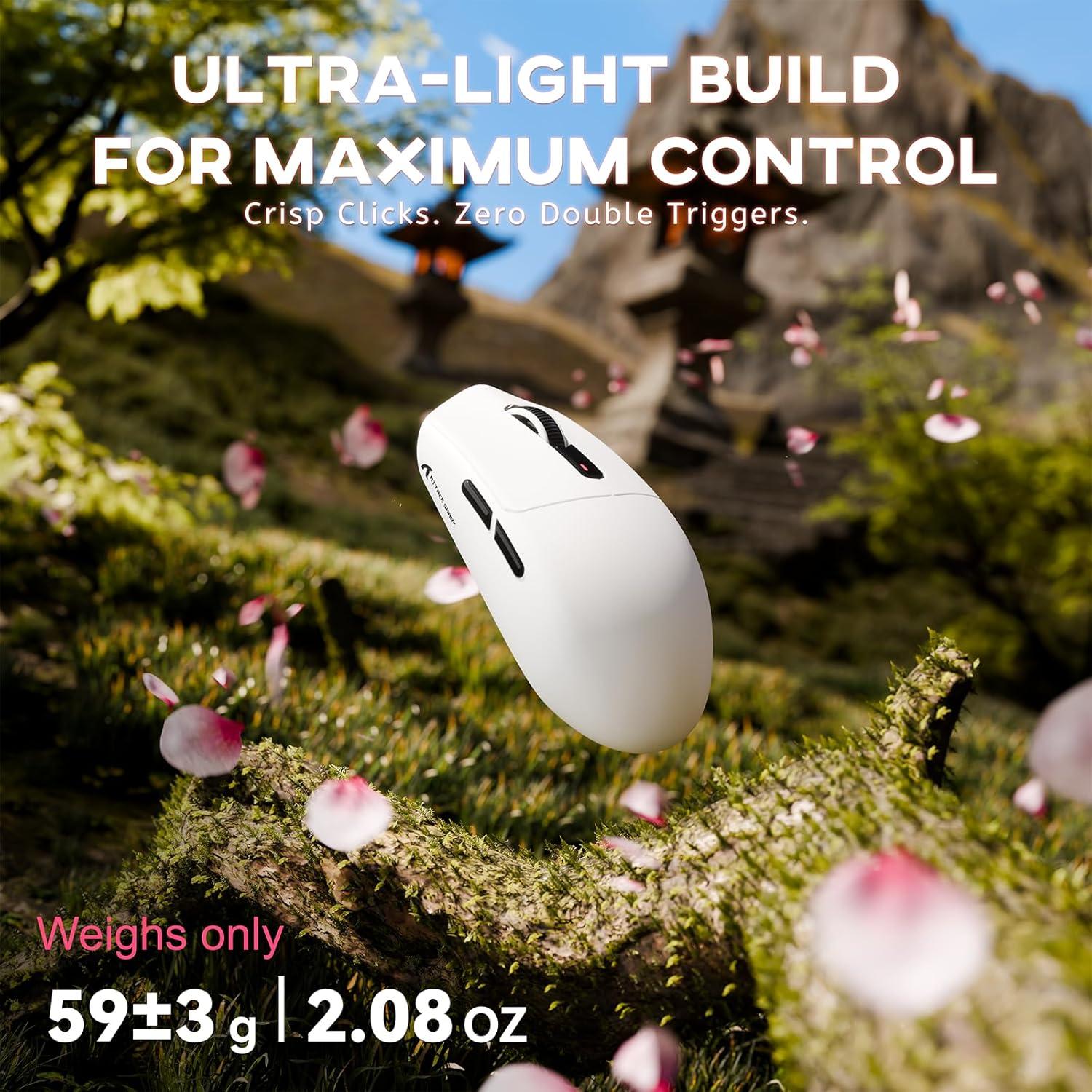 Ratón Gaming Inalámbrico Attack Shark G3 - 25000 DPI, 59g