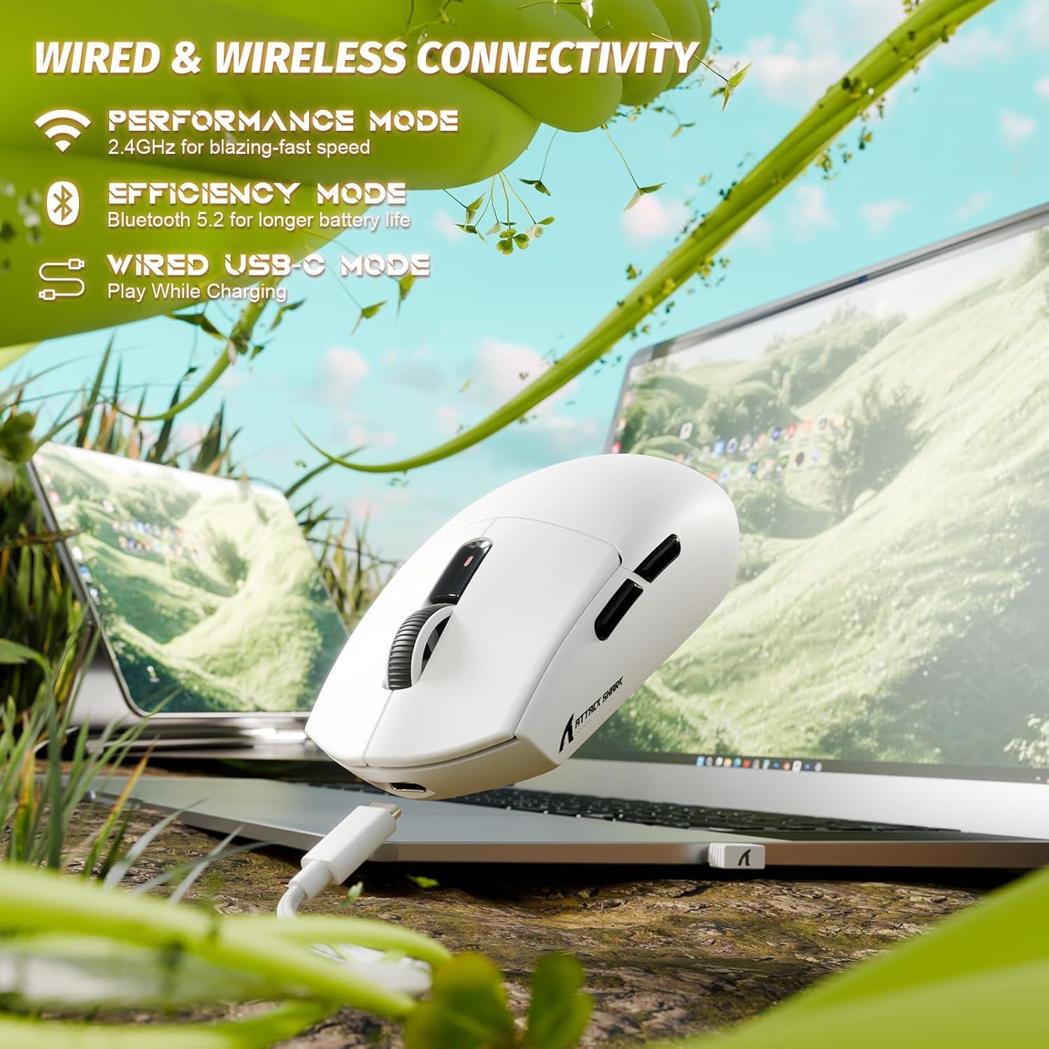 Ratón Gaming Inalámbrico Attack Shark G3 - 25000 DPI, 59g