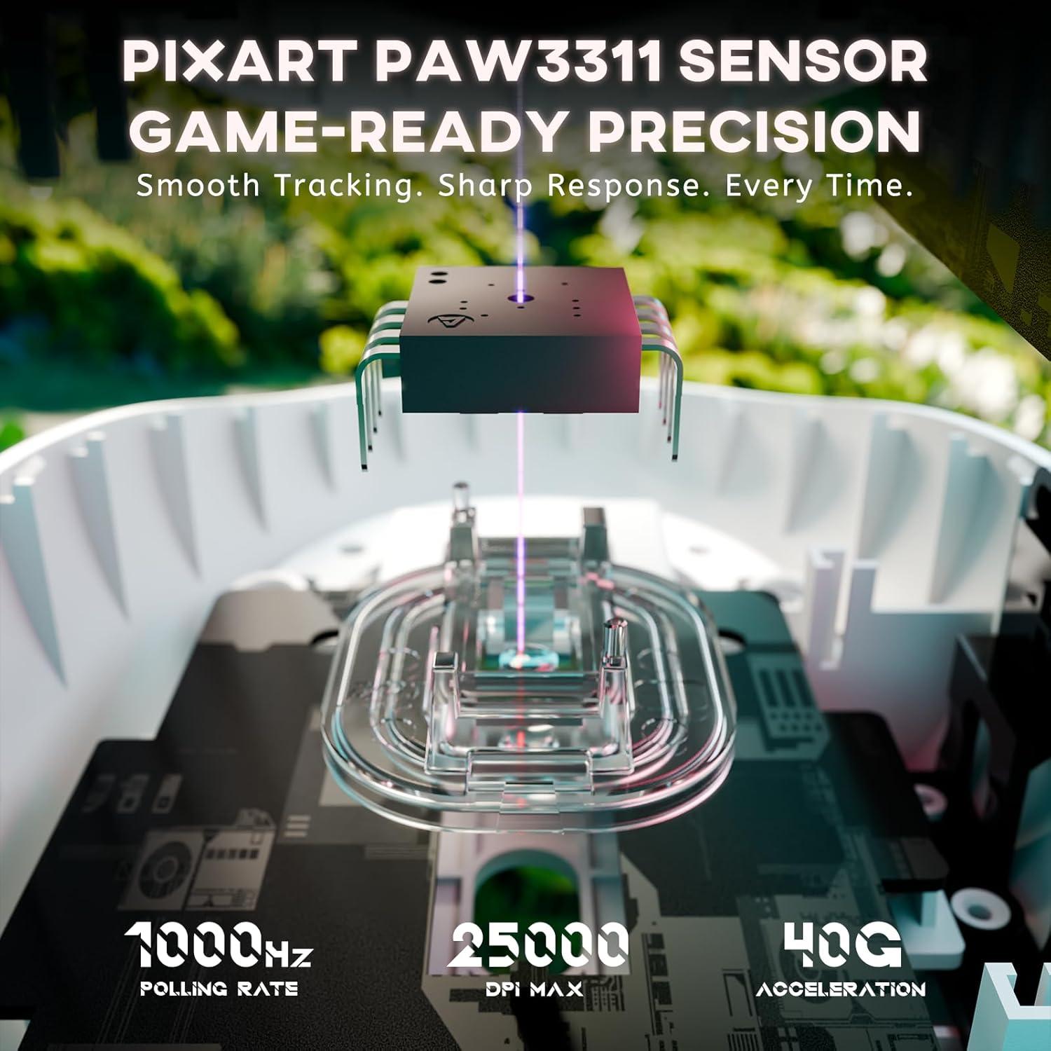 Ratón Gaming Inalámbrico Attack Shark G3 - 25000 DPI, 59g