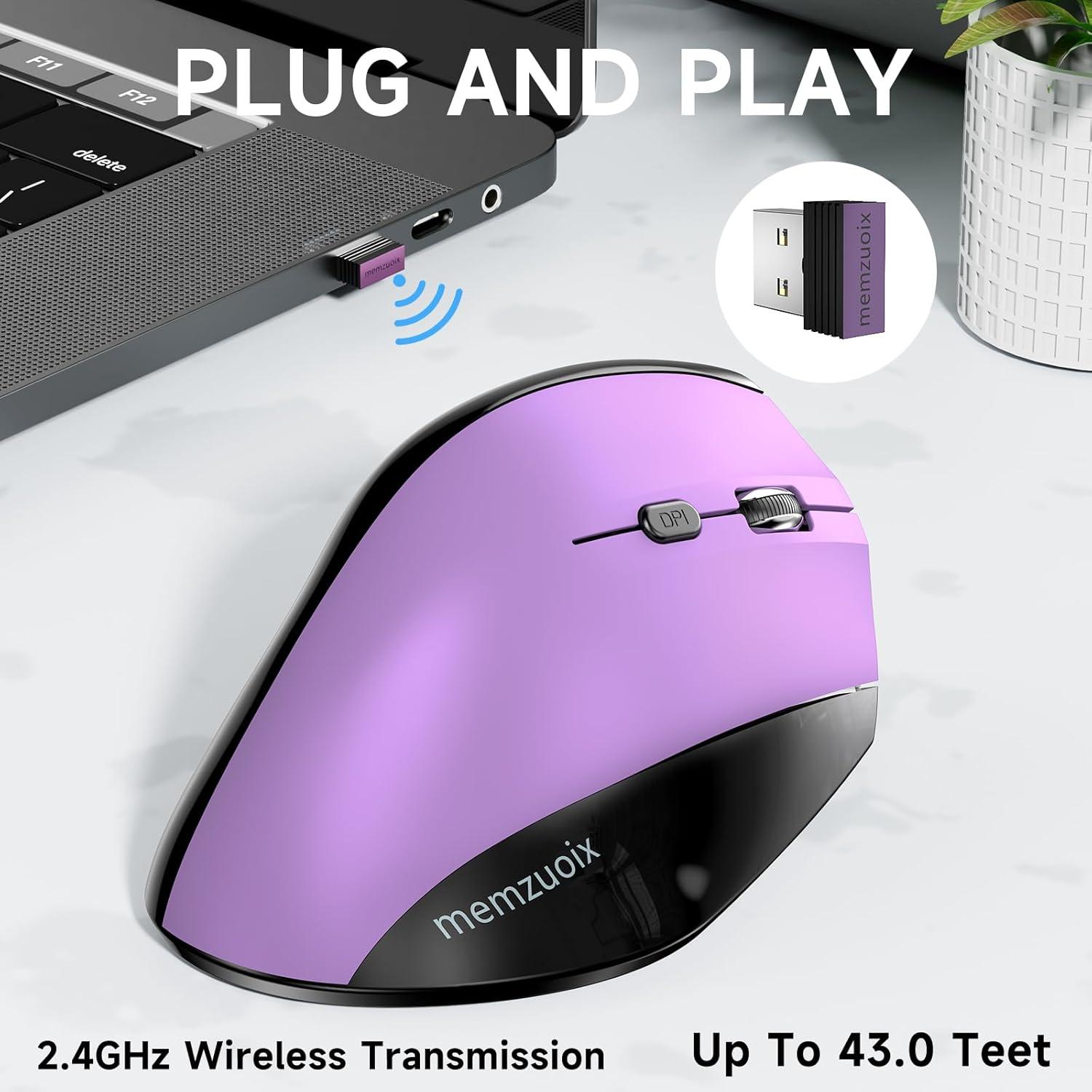 Ratón Inalámbrico Vertical Ergonómico Memzuoix WM-791 - 3 Niveles DPI