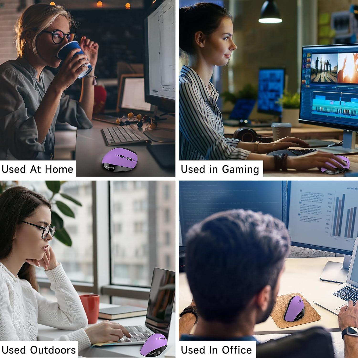 Ratón Inalámbrico Vertical Ergonómico Memzuoix WM-791 - 3 Niveles DPI