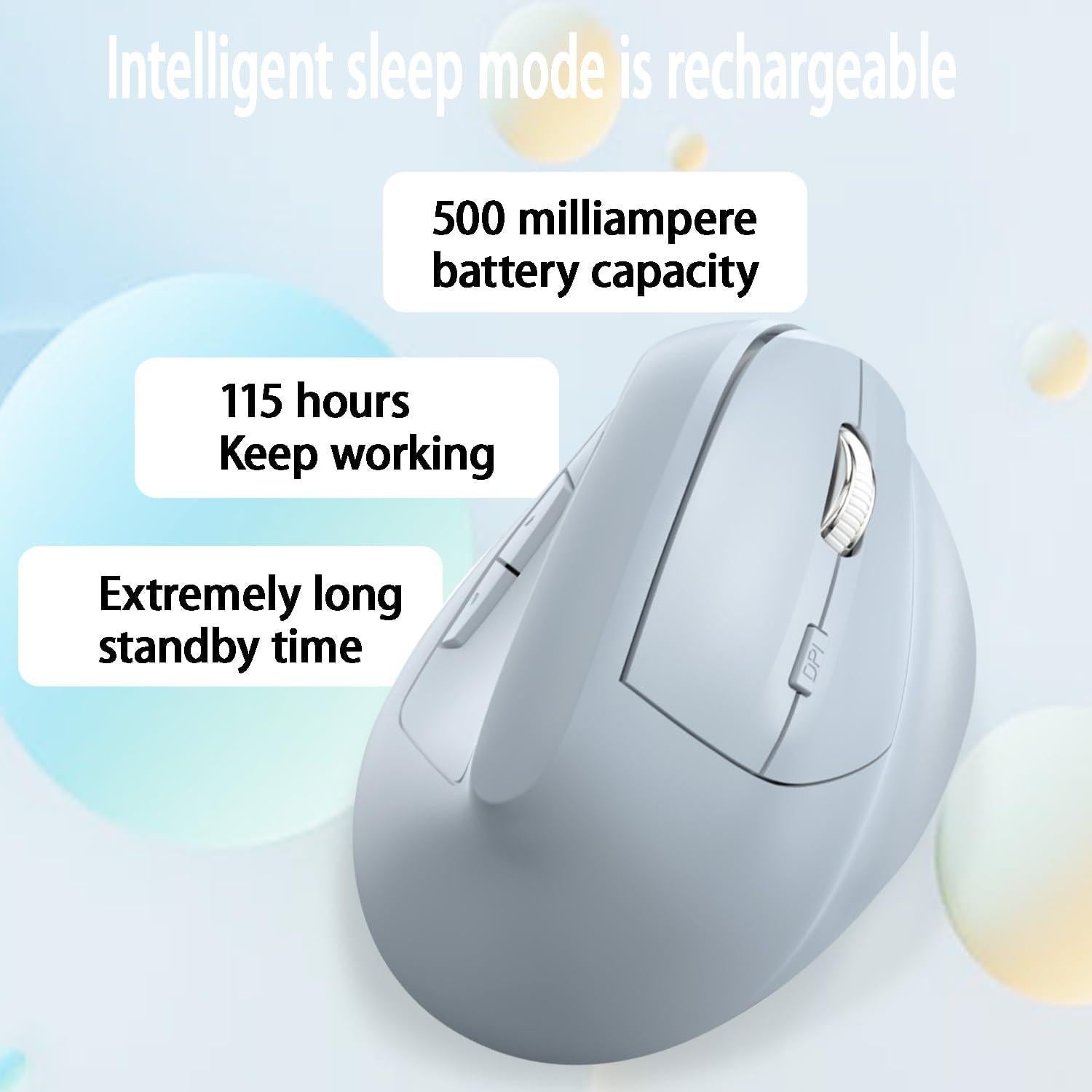 Ratón Vertical Ergonómico Inalámbrico Modid ZLSB-B 3200DPI Azul