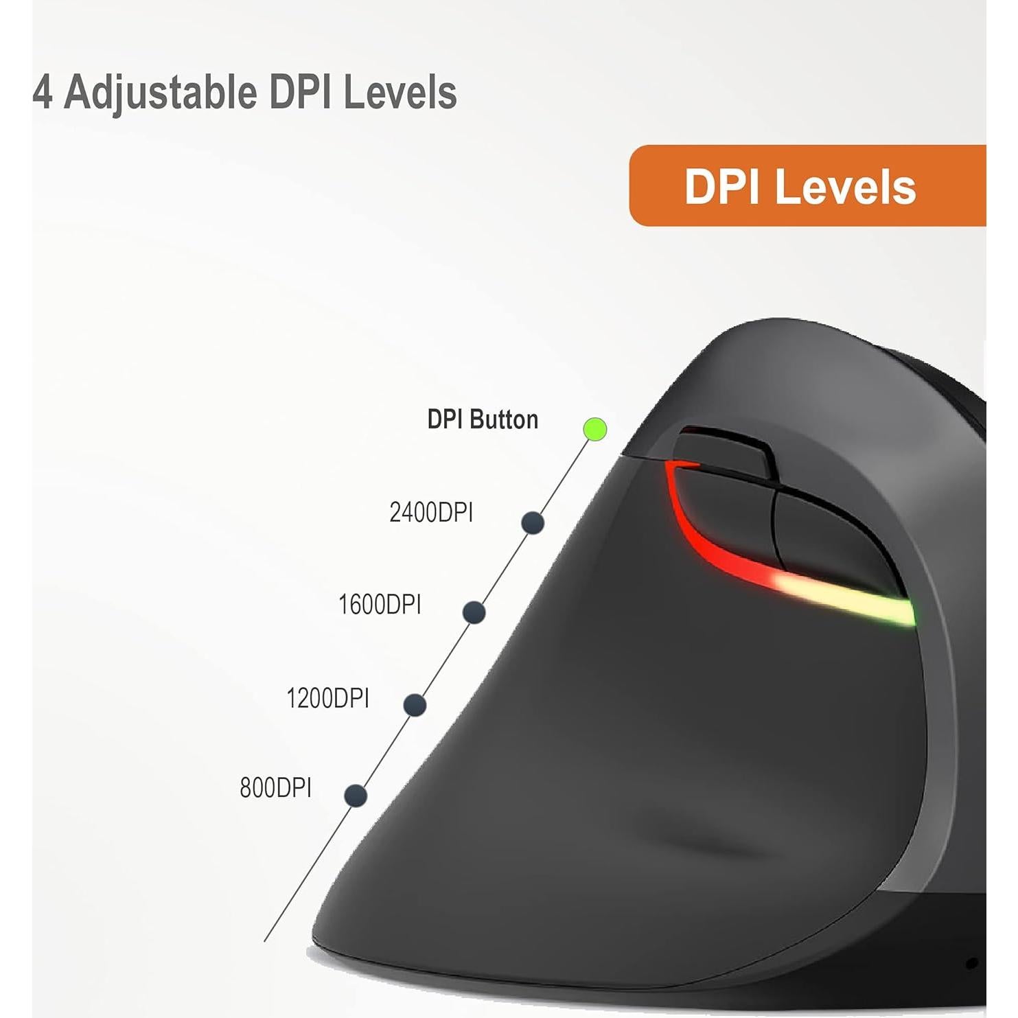 Ratón Ergonómico Inalámbrico J-Tech Digital V628ML para Zurdos