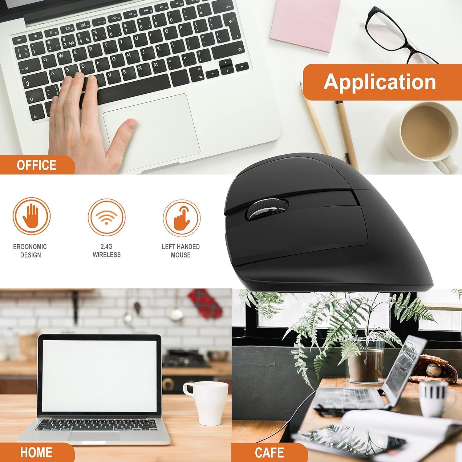 Ratón Ergonómico Inalámbrico J-Tech Digital V628ML para Zurdos