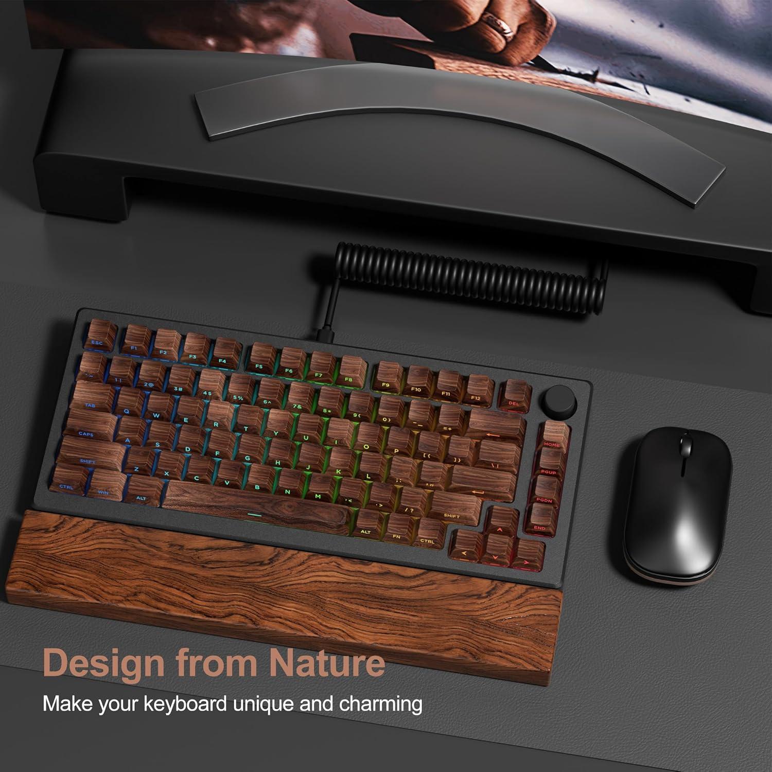 Conjunto de Teclas PBT Personalizadas HITIME 126 Piezas Nogal