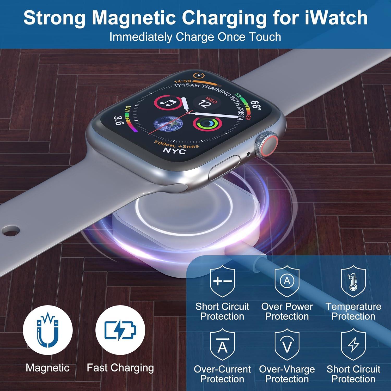 Cable de Carga 4 en 2 para iPhone y Apple Watch - 1.8m