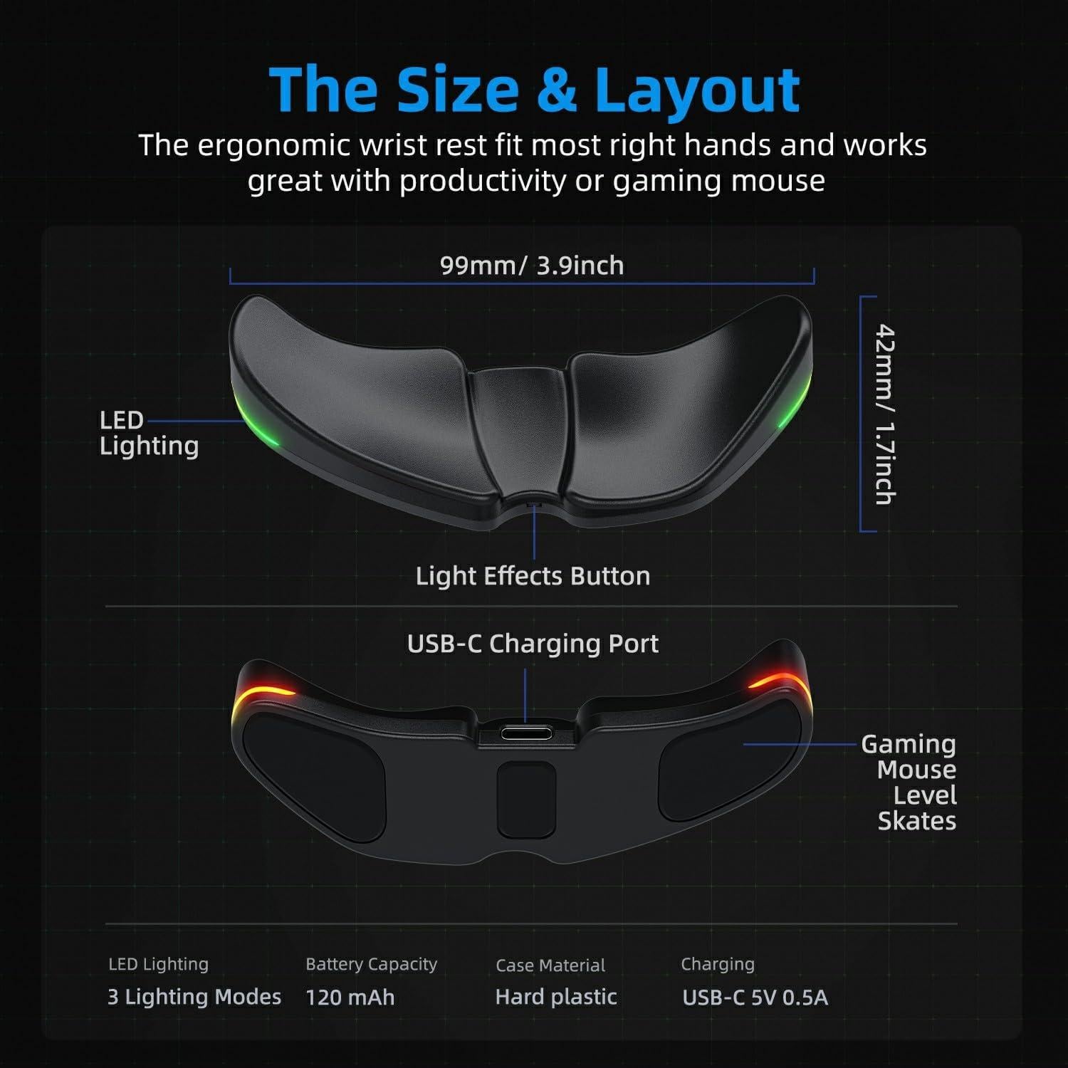 Reposapulgares Ergonómico IFYOO HornsX1 RGB para Mano Derecha