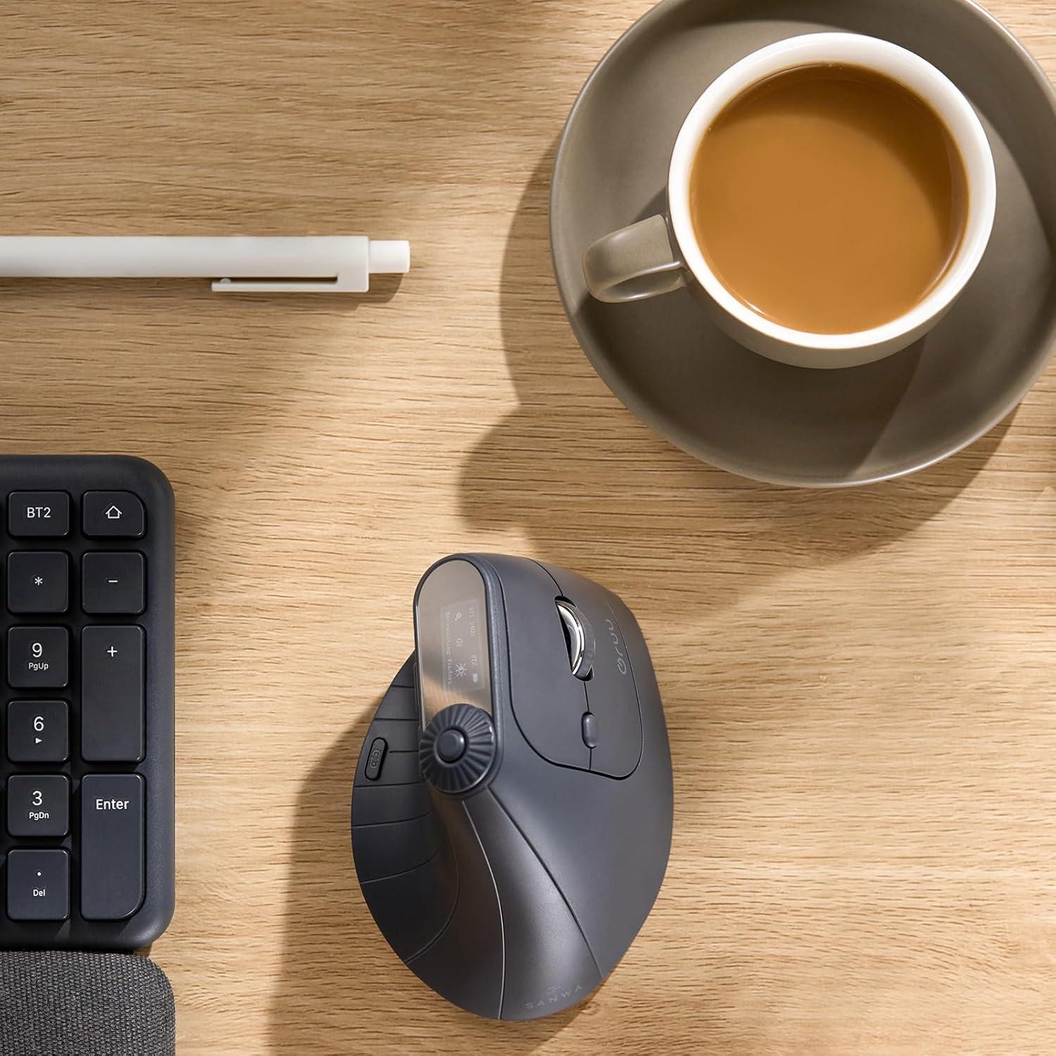 Ratón Vertical Ergonómico SANWA GMAERGWBT2-DP 800-2400 DPI