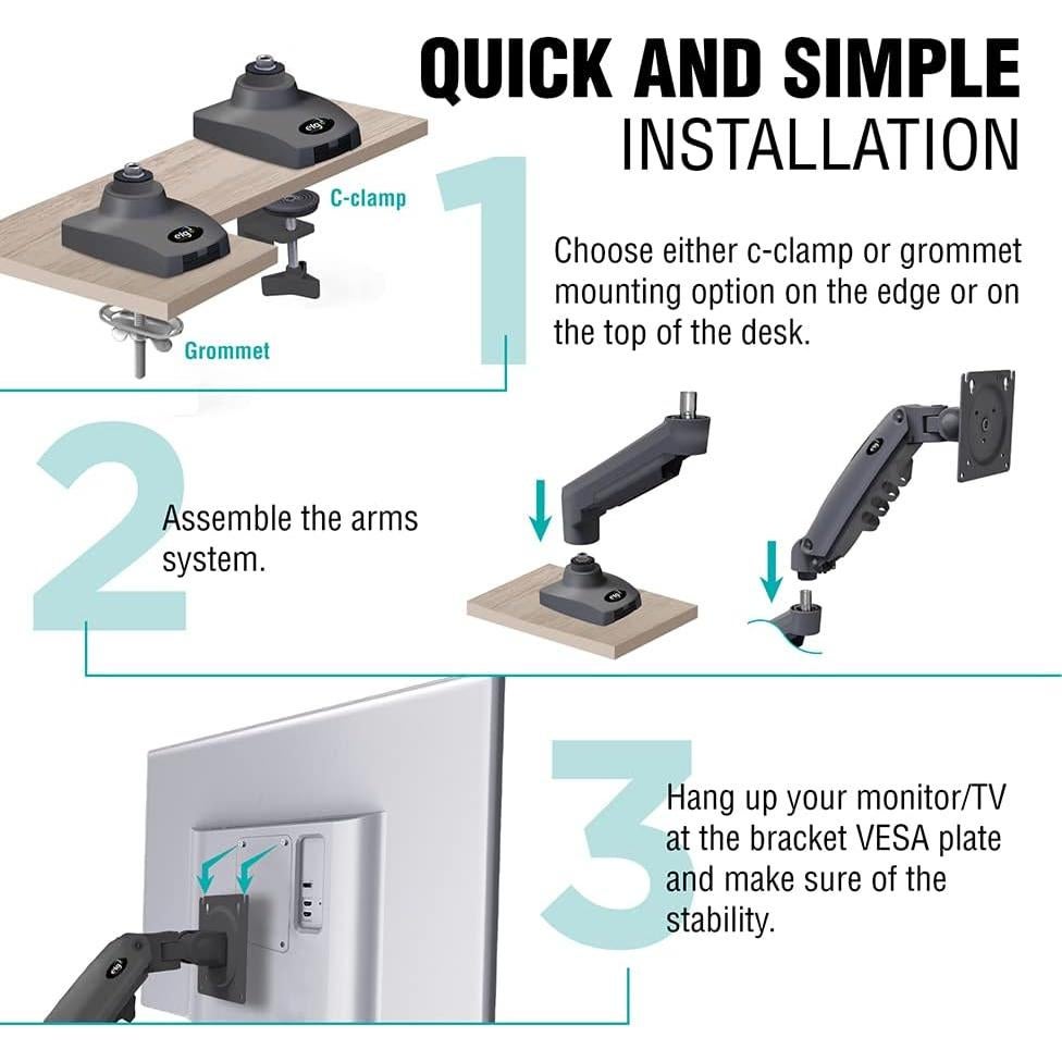 Soporte de Monitor ELG F80N para Pantallas de 17 a 35"