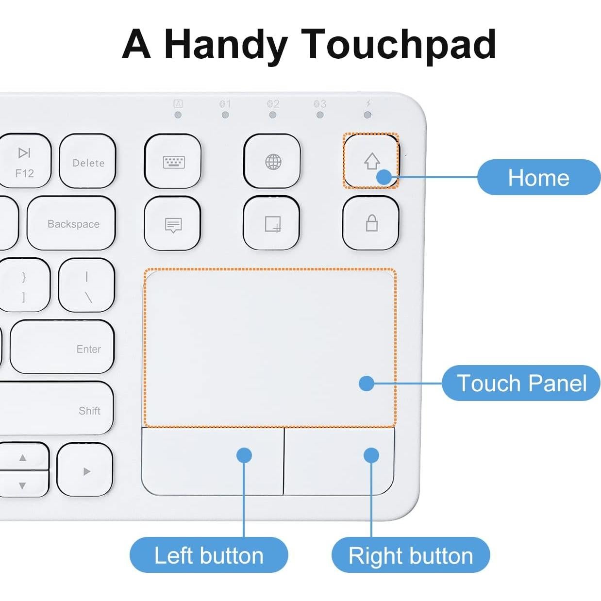 Teclado Bluetooth Multi Dispositivo SANWA con Touchpad y Ratón Ergonómico